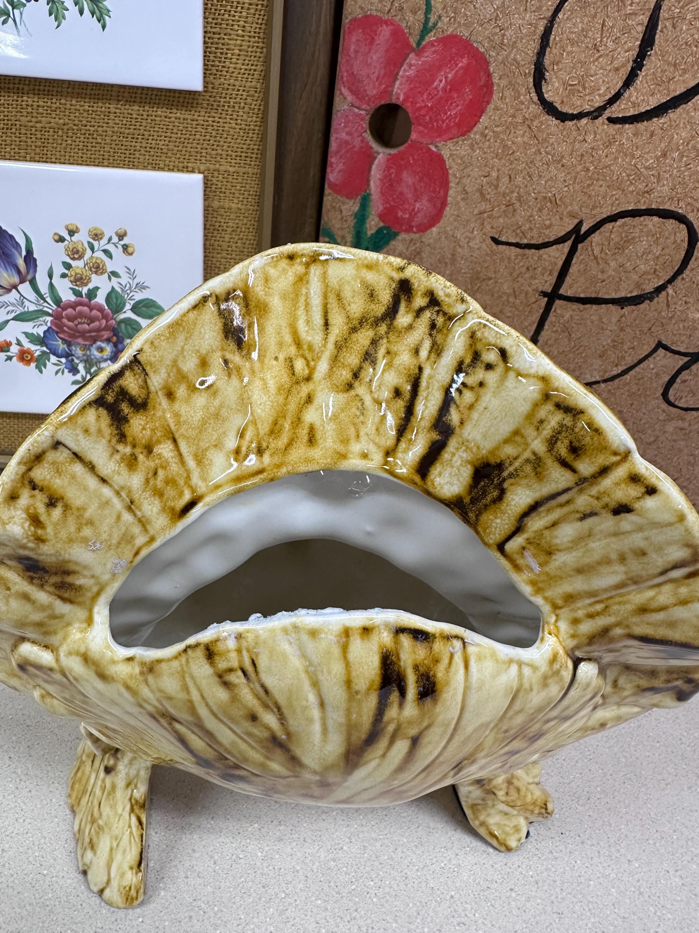 Vintage Turkey Planter Vase Floral Arrangement Retro Farmhouse Decor