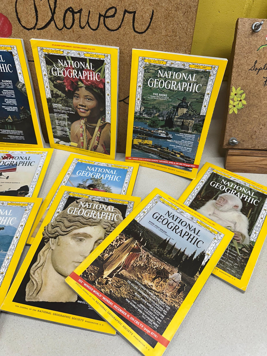 Vintage 1967 National Geographic Magazines Ads Pictures Advertisements January- December Included Nat Geo 1960's