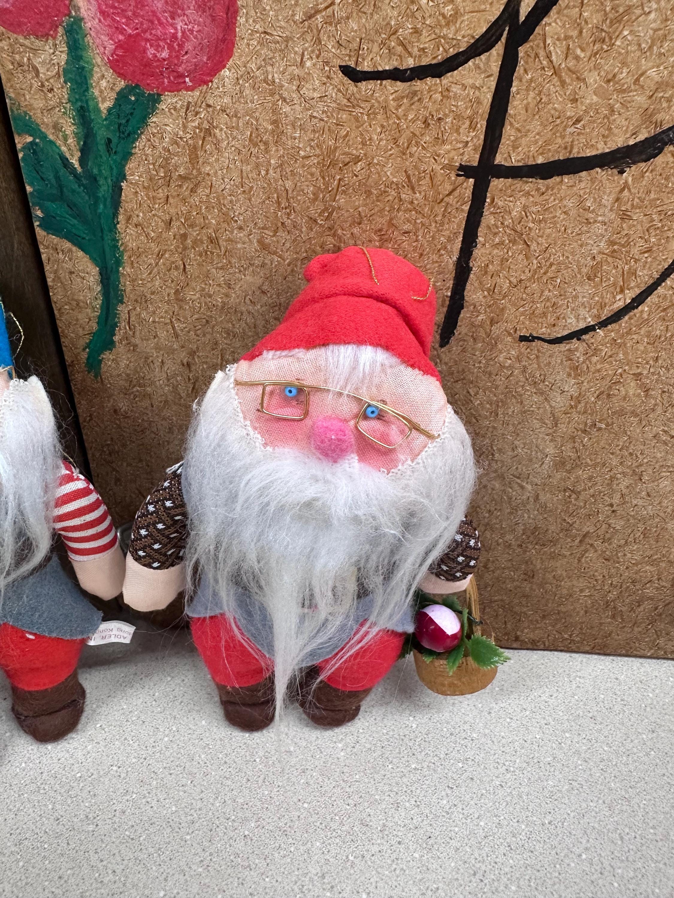 Vintage Kurt Adler Christmas Gnome Ornaments: Set of 2
