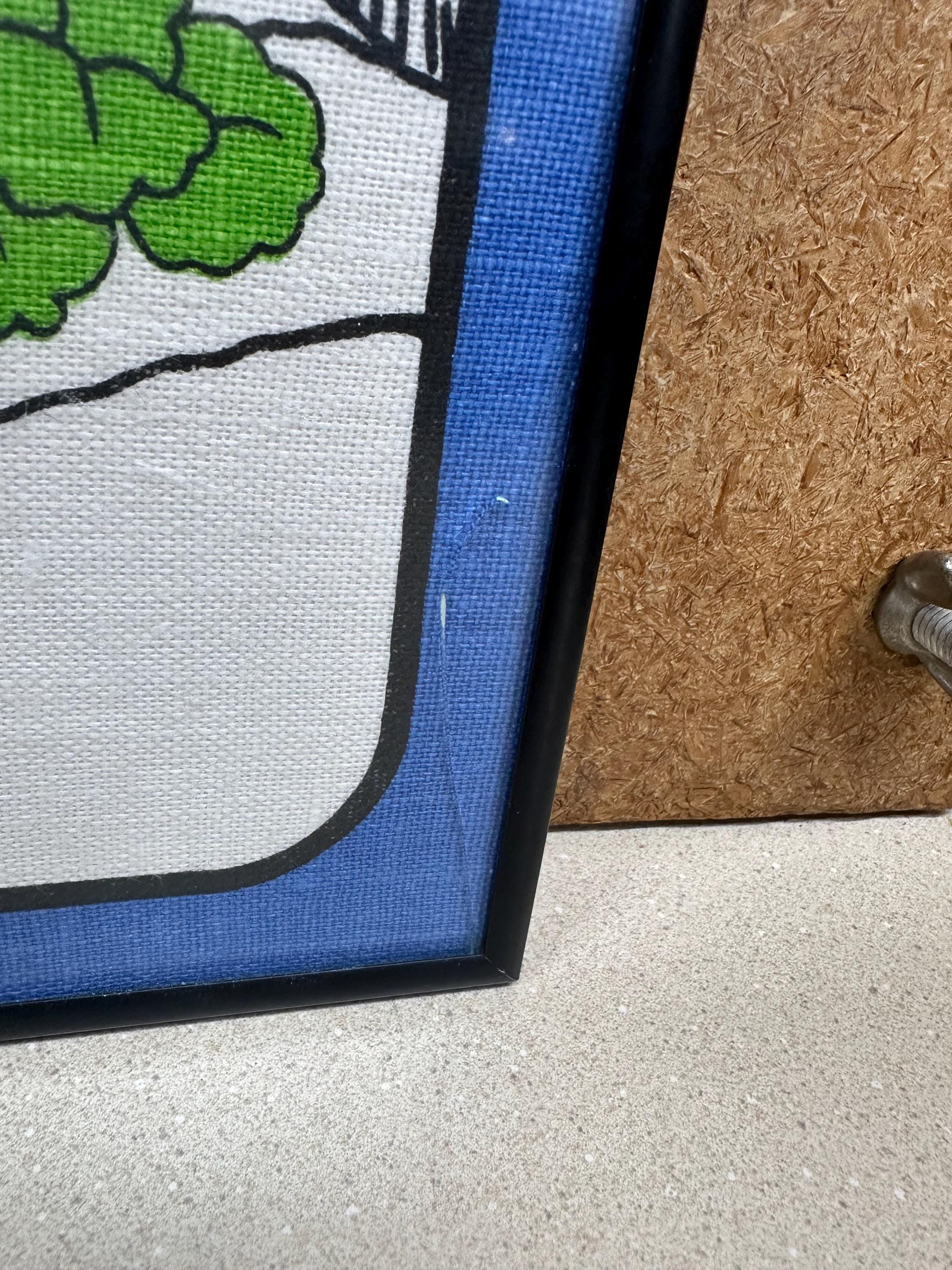 Framed Vintage Irish Wildflower Tea Towel Wall Decor