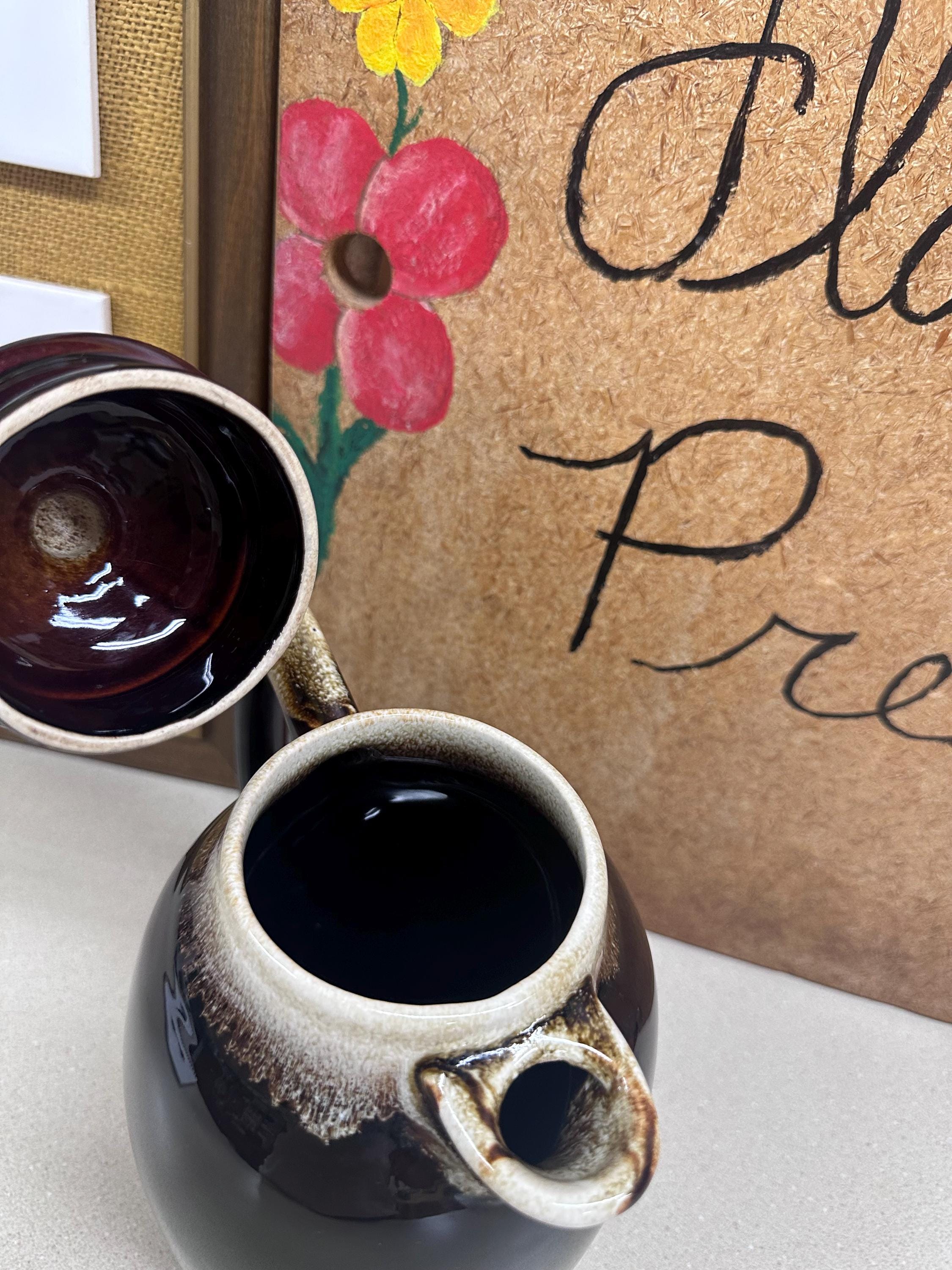 Vintage Kettle Tea Pot Brown Drip Pfaltzgraff USA Vintage Dishes