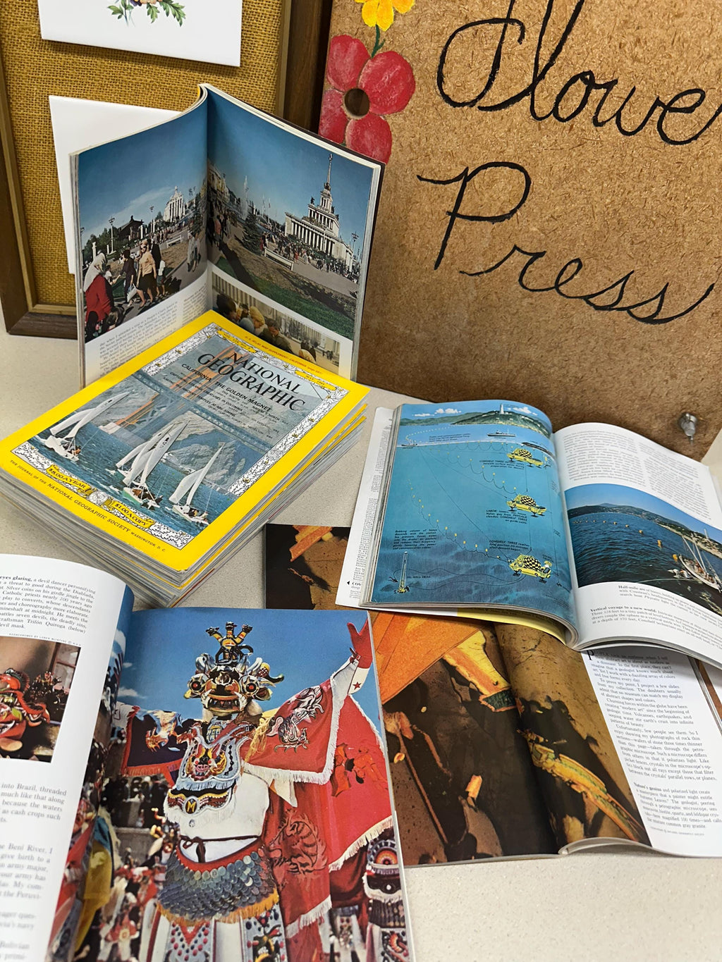 Vintage 1966 National Geographic Magazines Ads Pictures Advertisements January- December Included Nat Geo 1960's