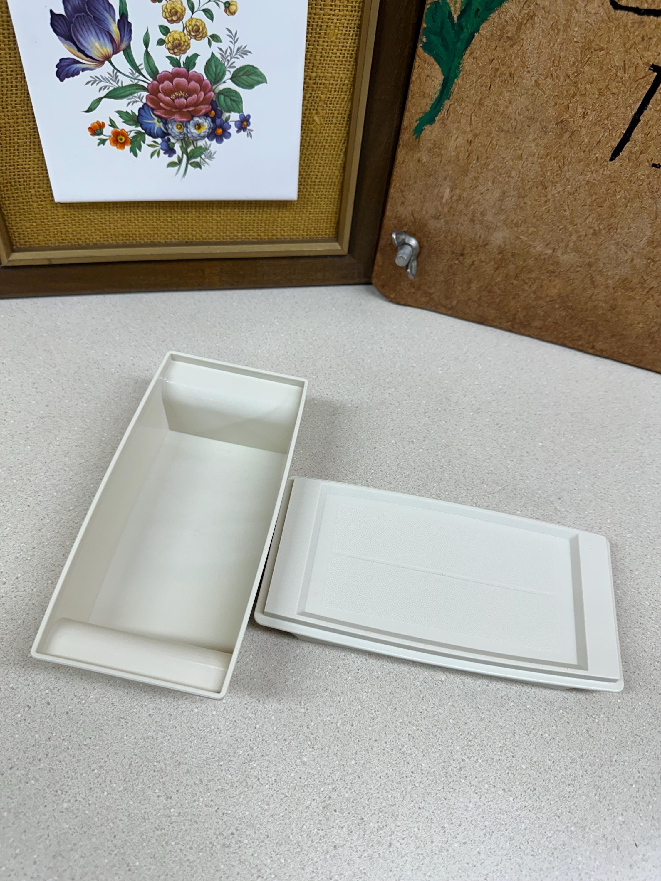Vintage Butter Dish Tupperware Plastic Storage Container USA Made