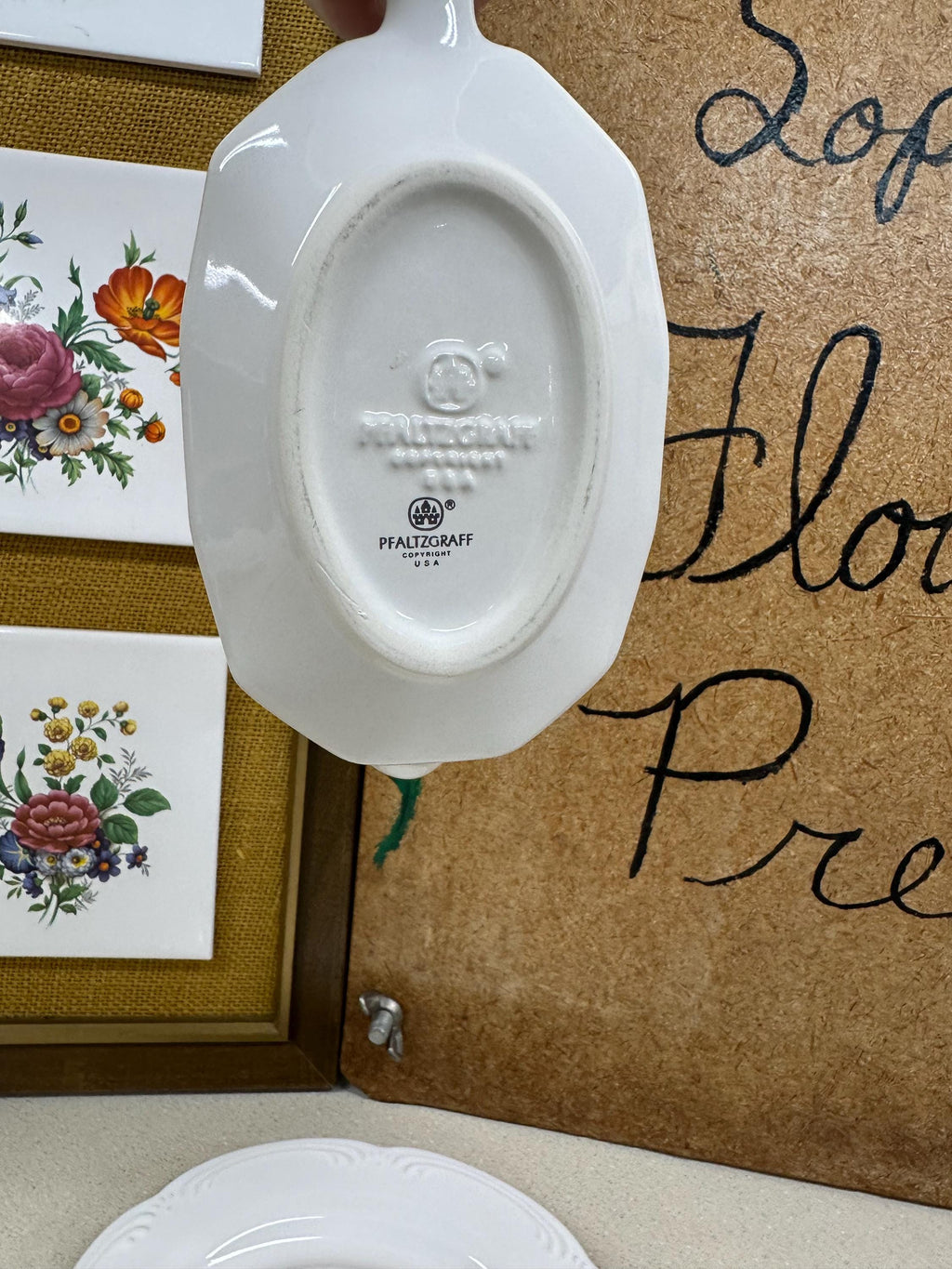 Vintage Christmas Tree Gravy Boat and Saucer: Pfaltzgraff USA