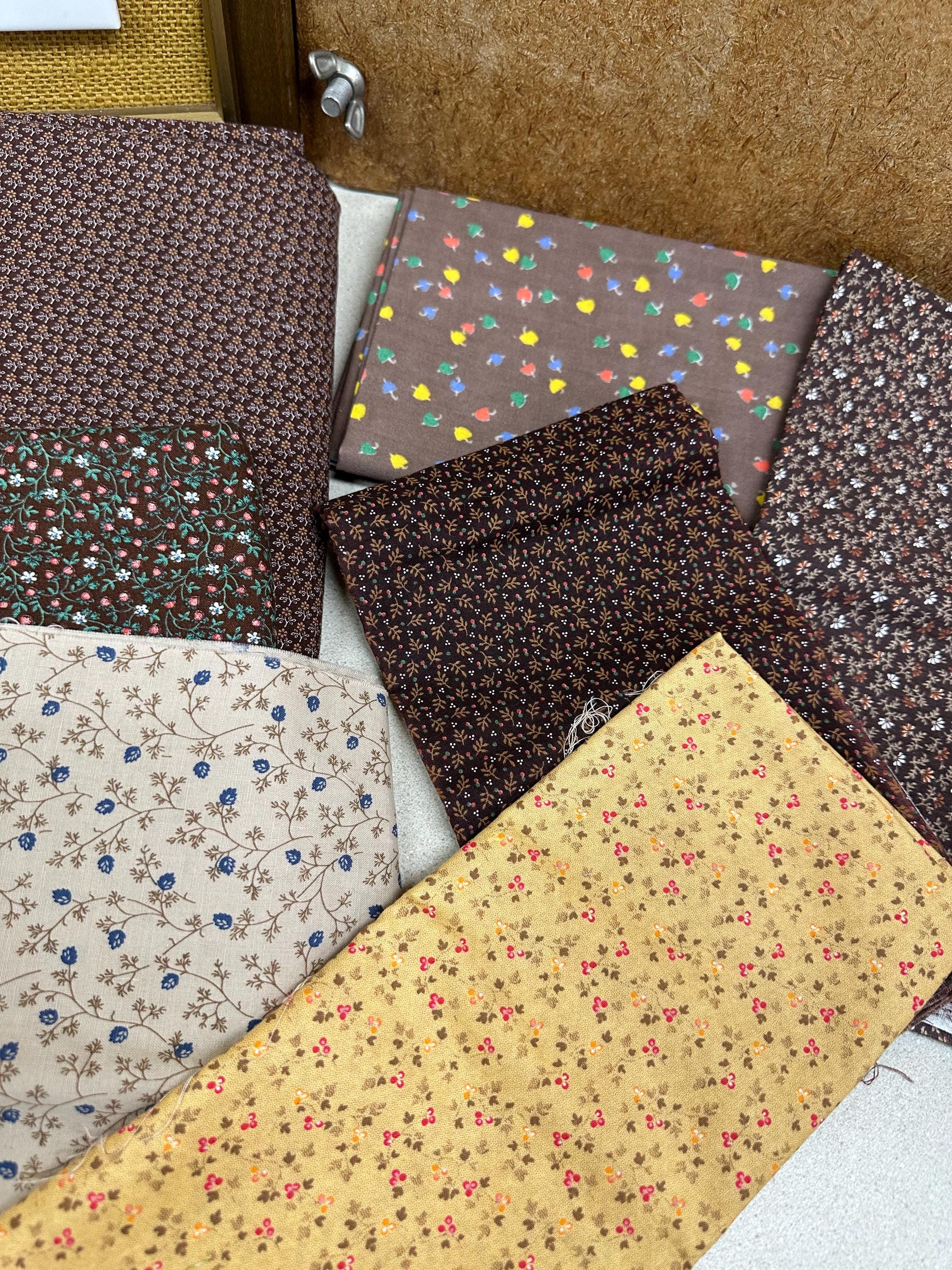 Vintage Floral Fabric Bundle: Retro Sewing & Craft Textiles, 7 Patterns