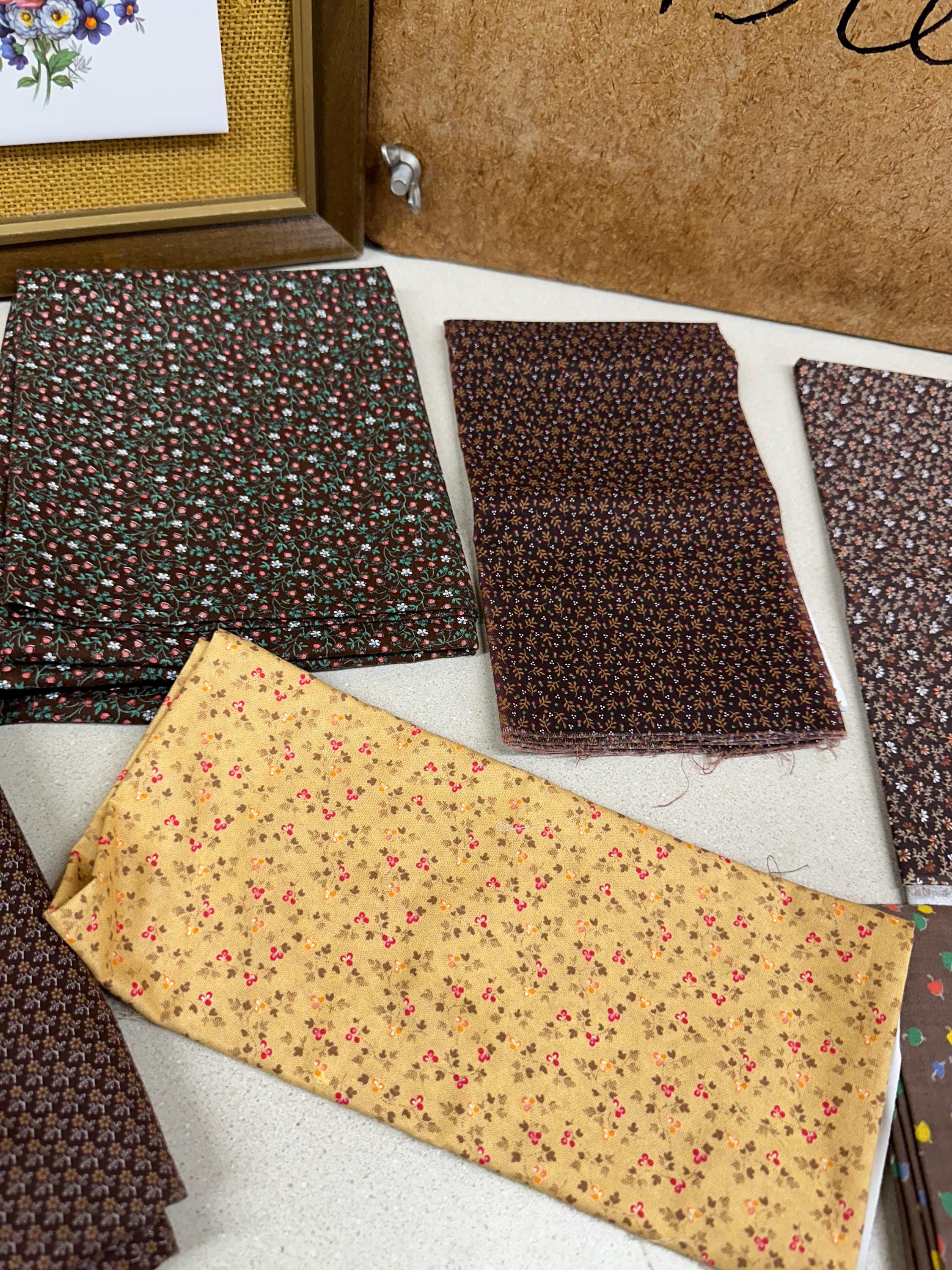 Vintage Floral Fabric Bundle: Retro Sewing & Craft Textiles, 7 Patterns