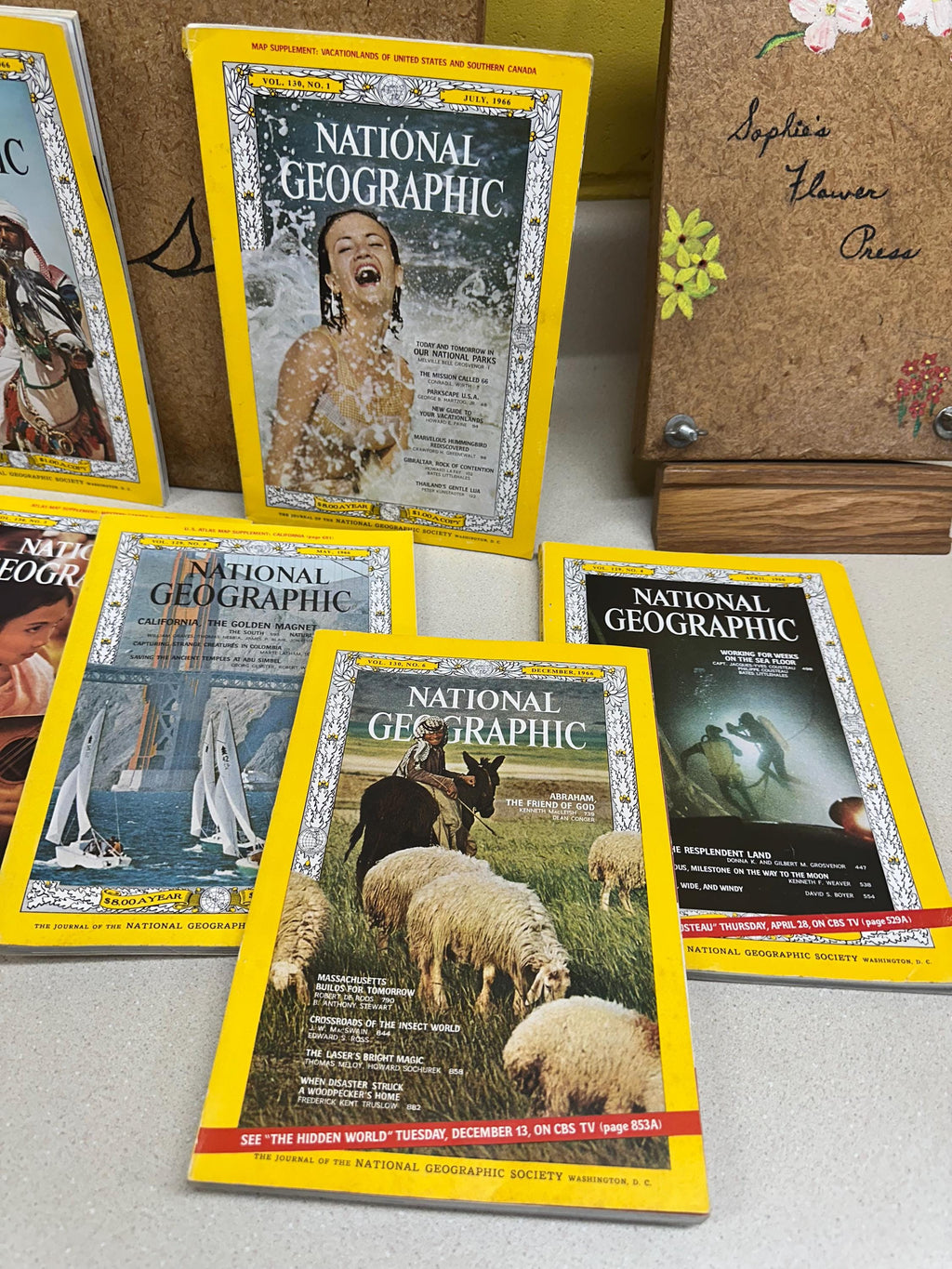 Vintage 1966 National Geographic Magazines Ads Pictures Advertisements January- December Included Nat Geo 1960's