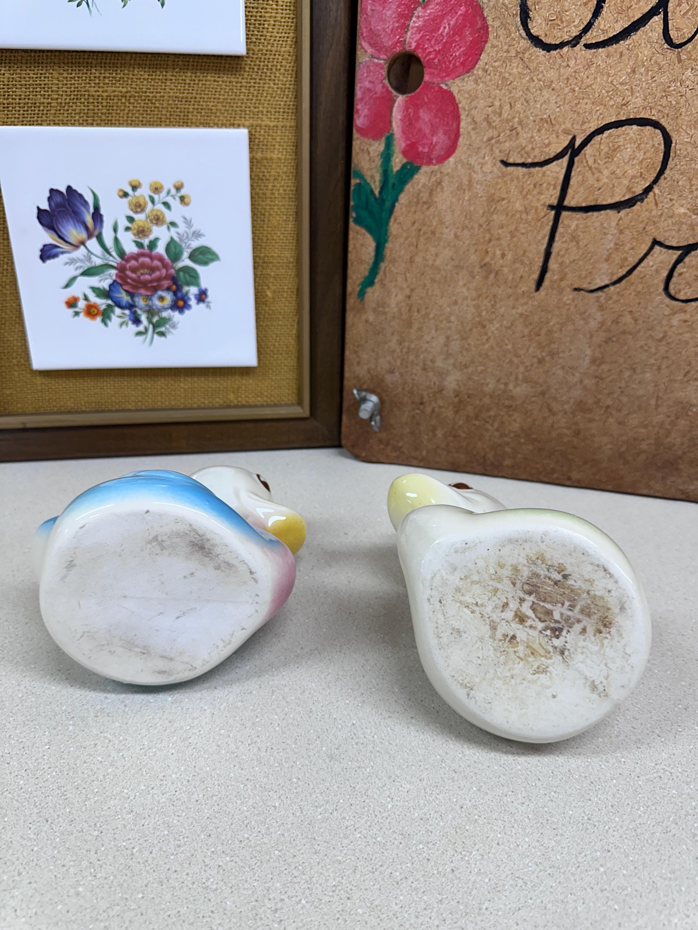 Vintage Planters Pots Ducks Set of 2 Plant Vessel USA Pottery