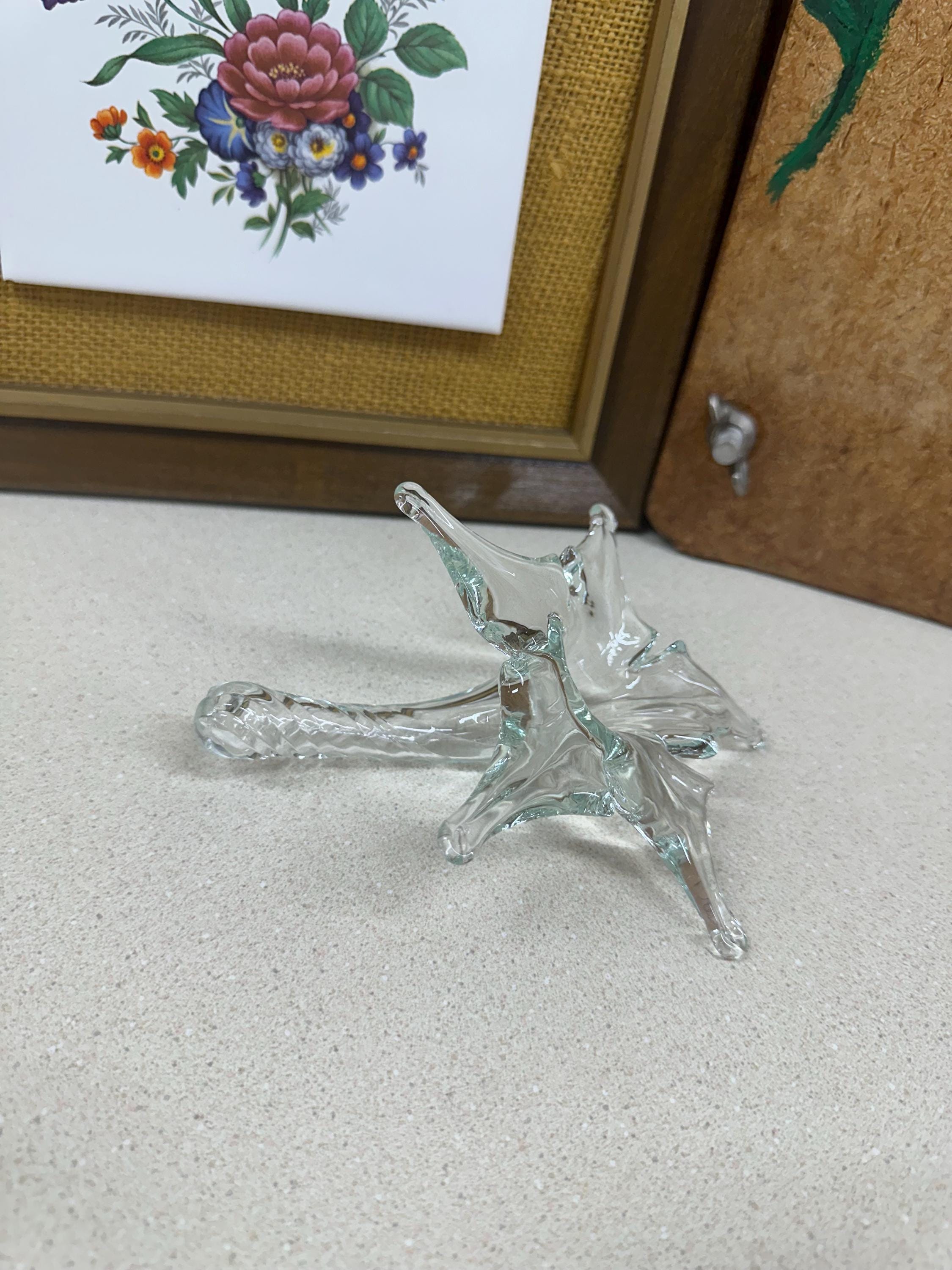 Small Clear Glass Vase: Vintage Bud Floral Arrangement