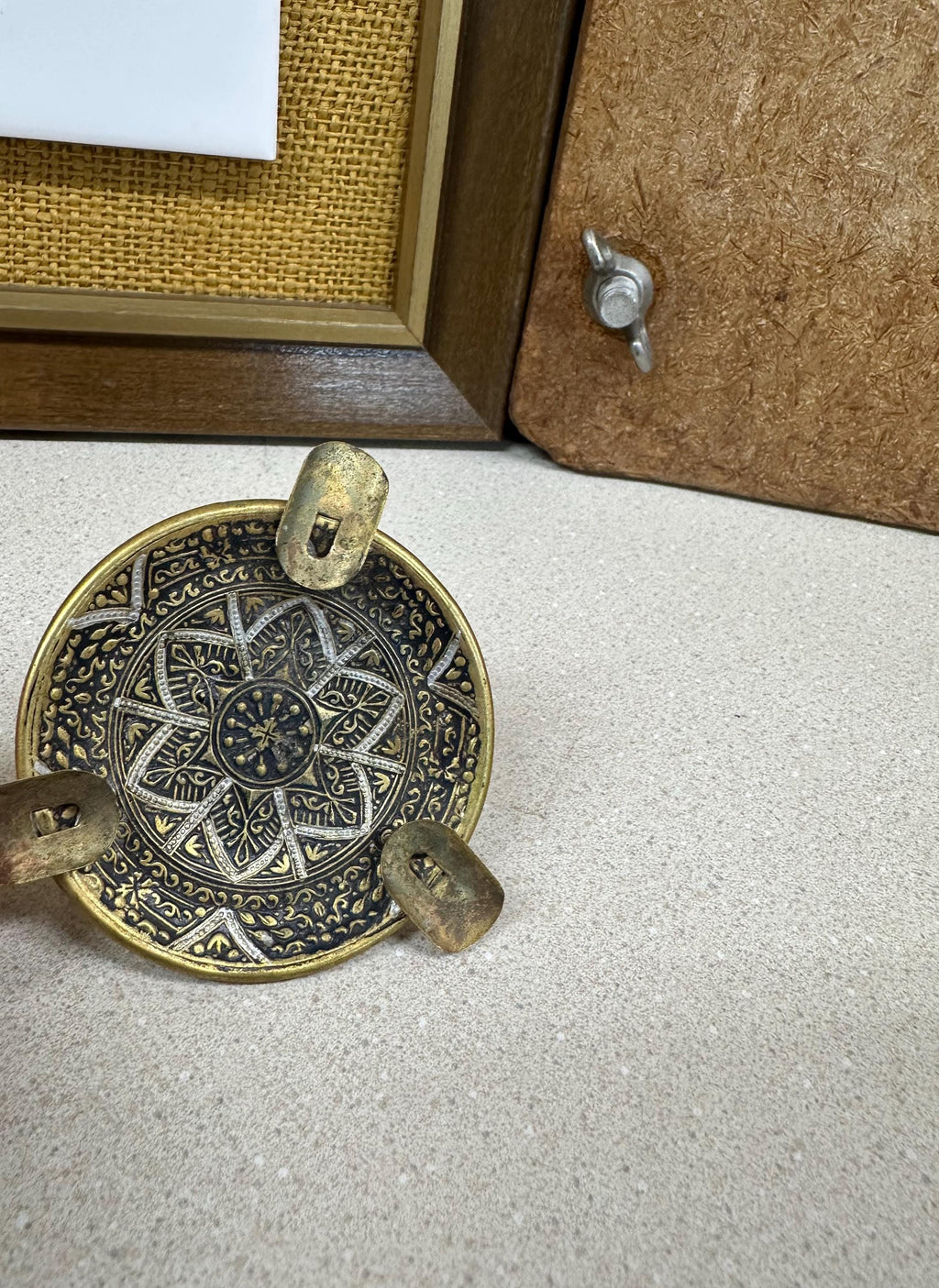 Vintage Ashtray Incense Burner Damascene Metal Gold Plate Special Occasions Trinket Dish