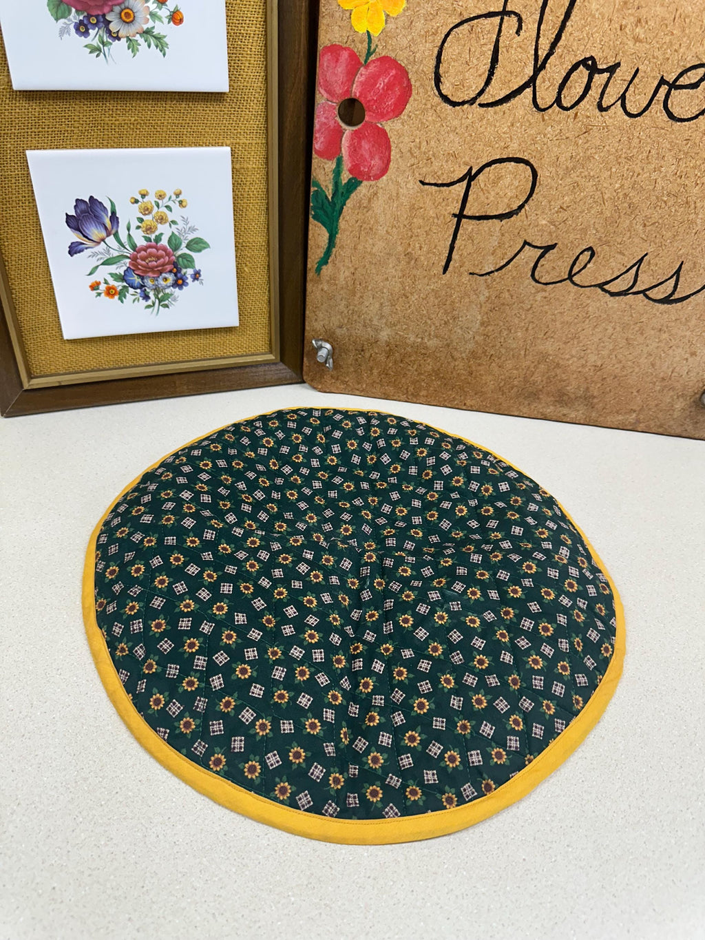 Handmade Sunflower Casserole Carrier Pot Luck Insulated Dish Warmer with Handles Farmhouse Kitchen Decor