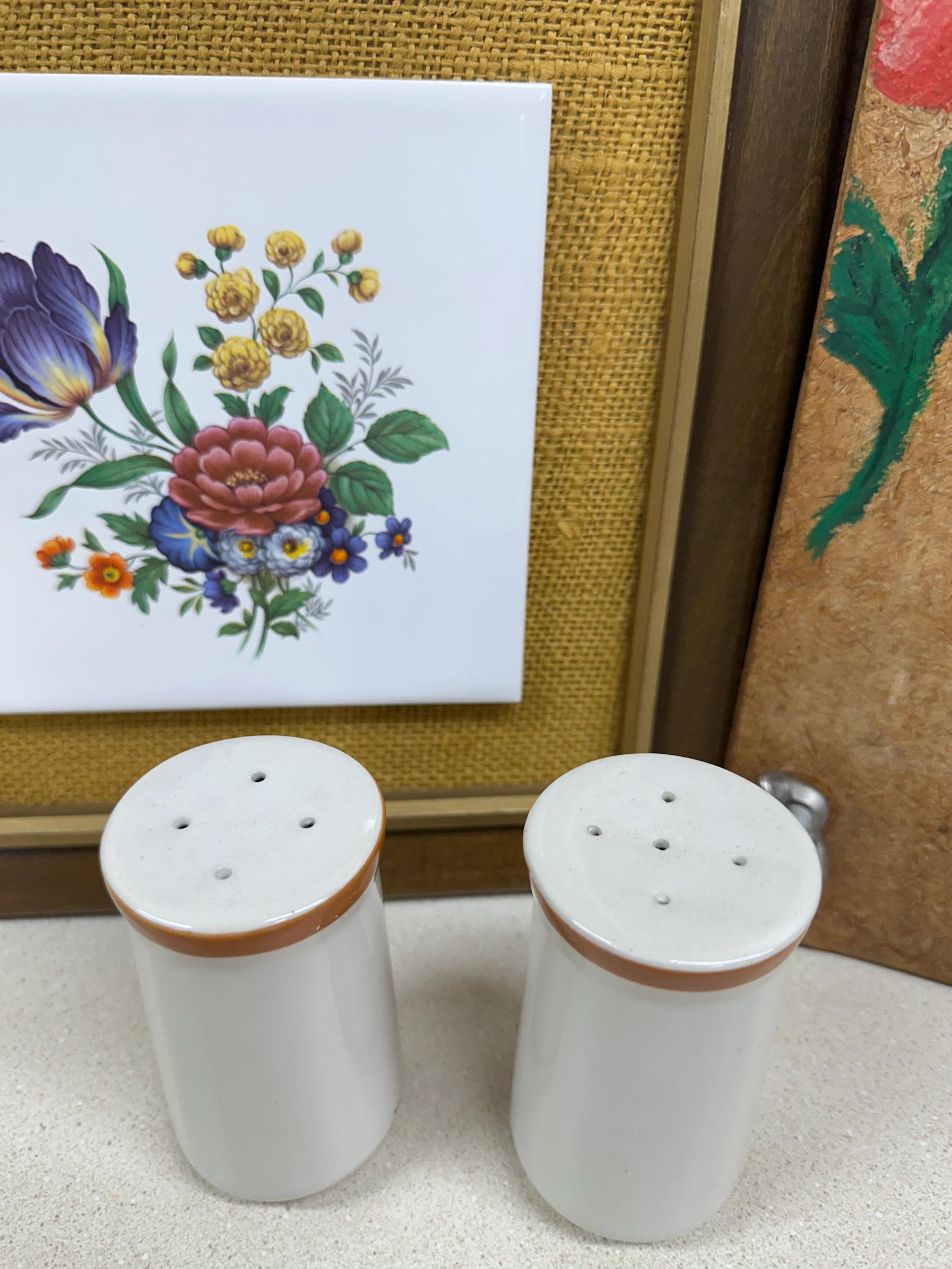 Vintage Salt and Pepper Shakers Andre Ponche' Stoneware Burnt Orange