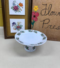 Vintage Christmas Cake Plate: Holiday Holly Berry Pedestal Serving Dish