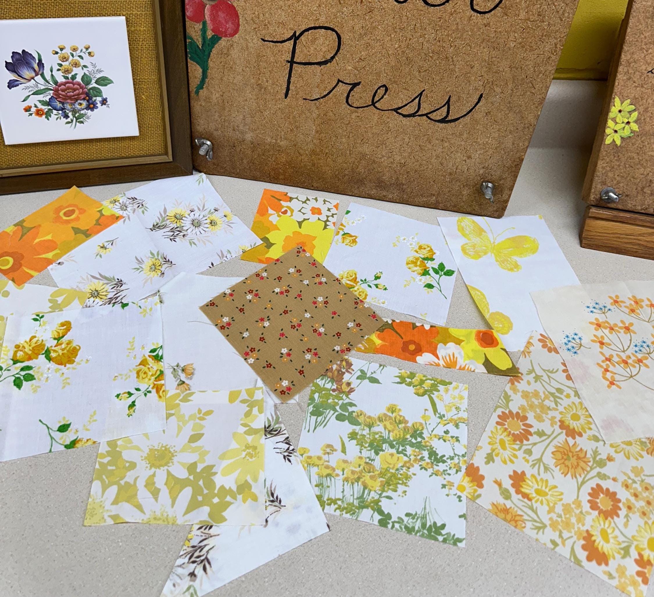 Vintage Fabric Scrap Bundle: Muslin & Percale Quilt Pieces