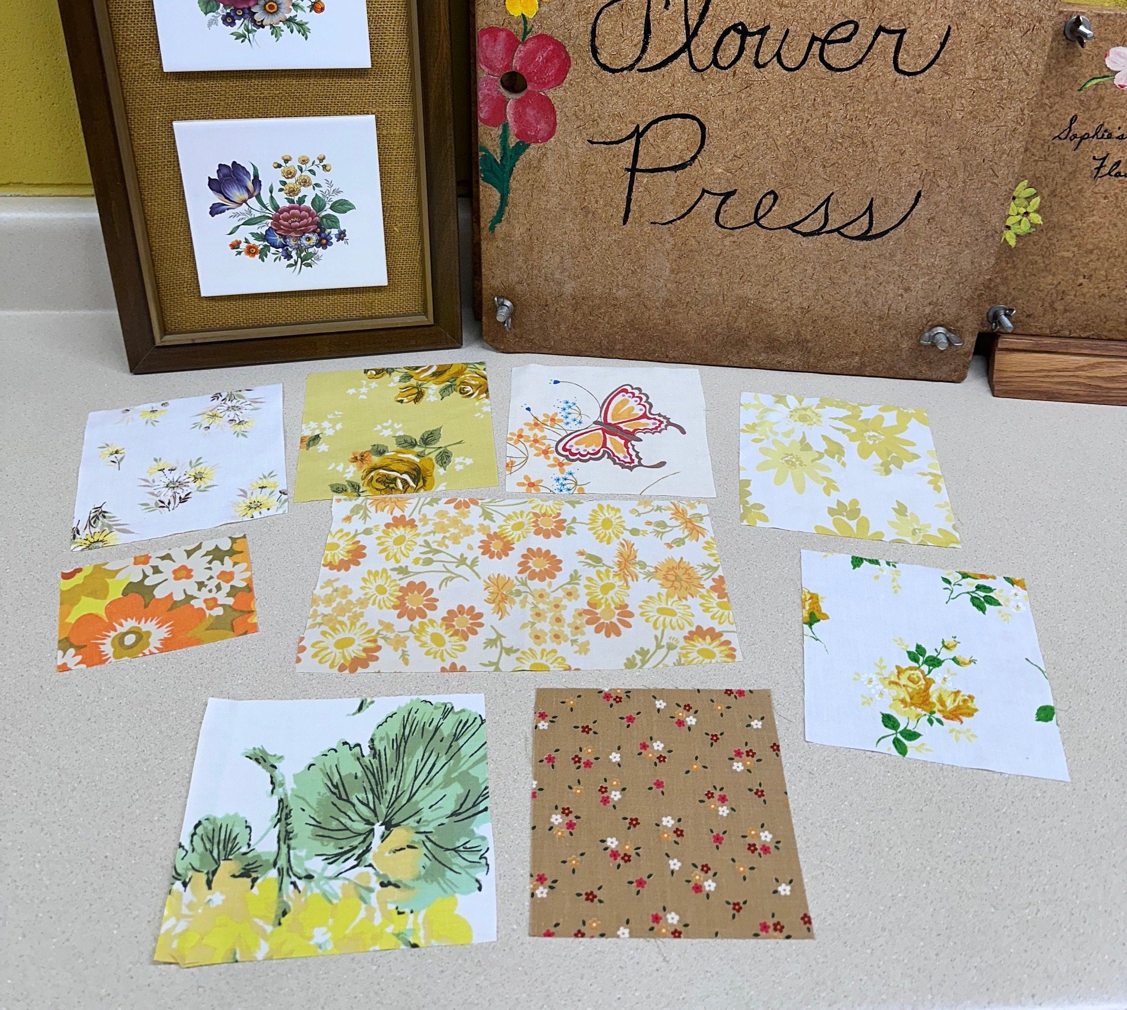 Vintage Fabric Scrap Bundle: Muslin & Percale Quilt Pieces