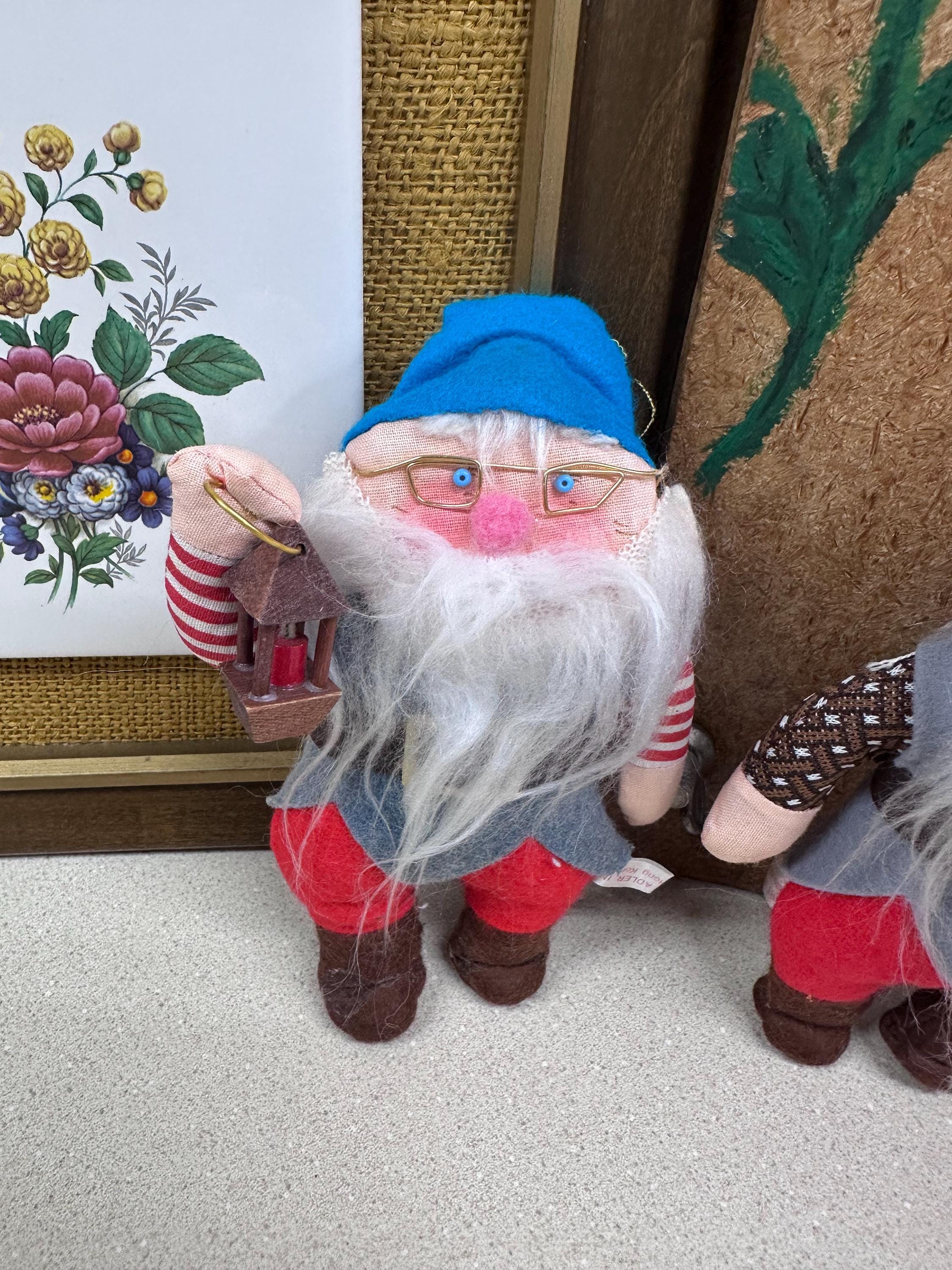Vintage Kurt Adler Christmas Gnome Ornaments: Set of 2
