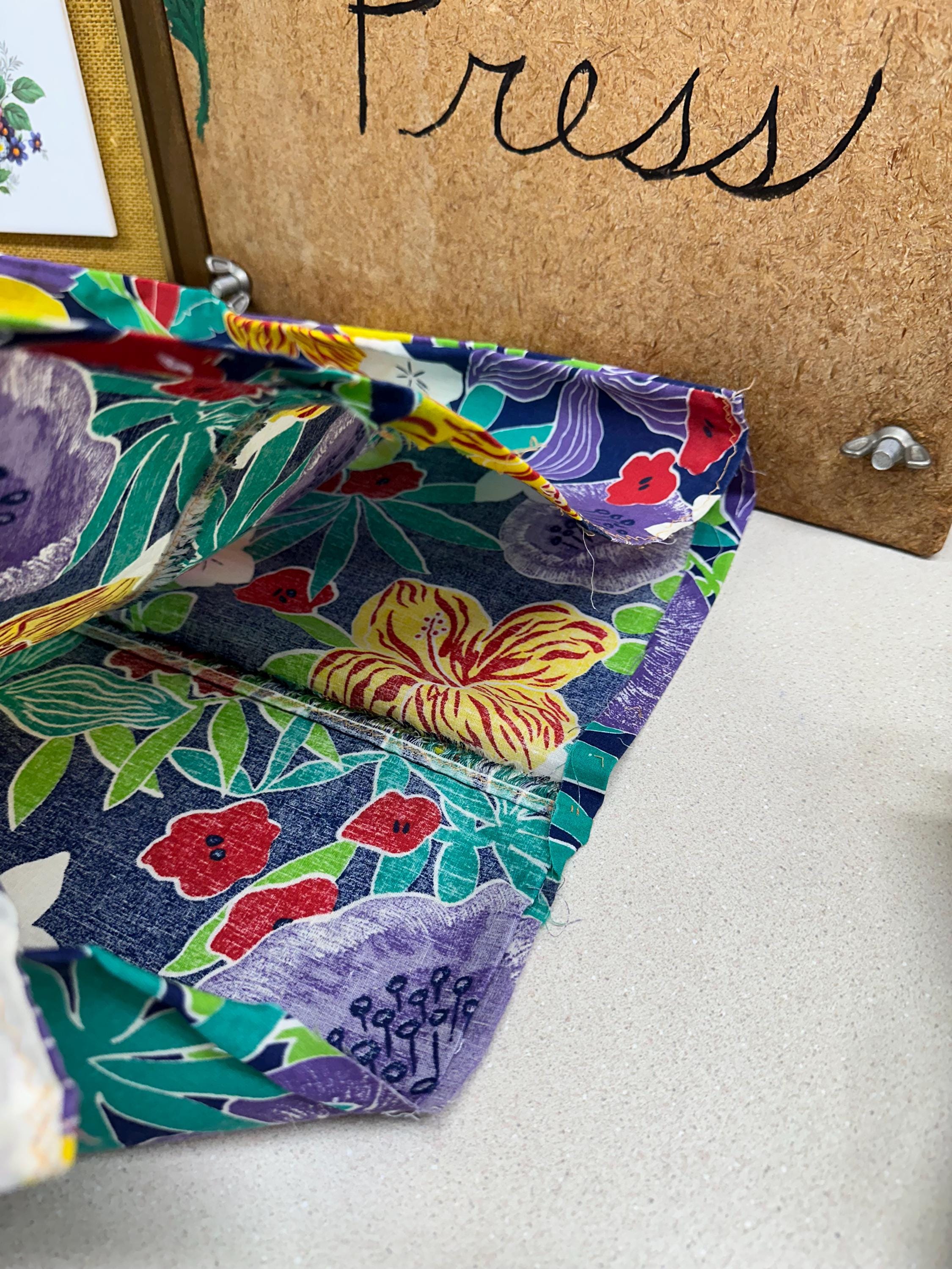 Vintage Floral Fabric Pieces: Retro Sewing Material, Unfinished Projects