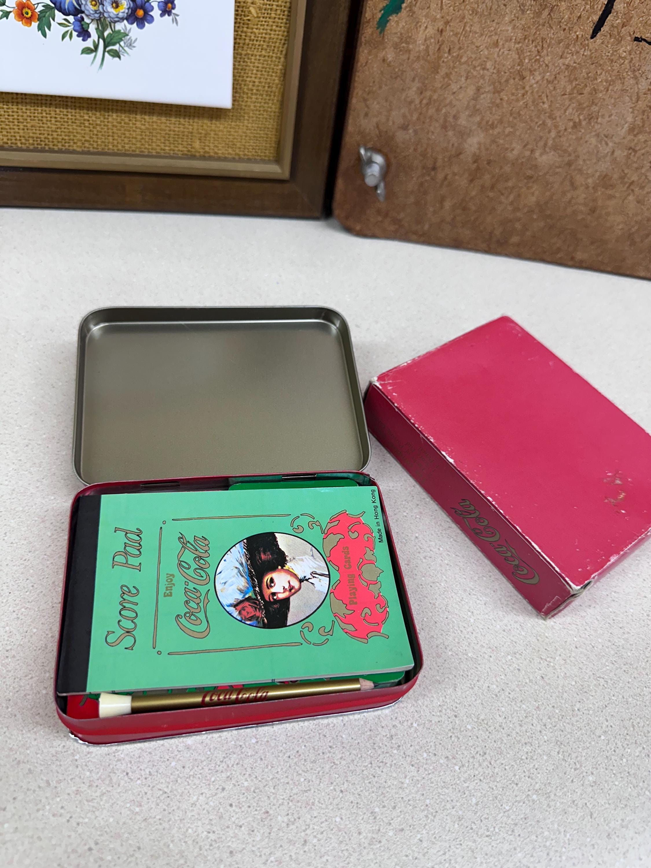 Vintage Coca Cola Playing Card Set with Tin & Score Pad