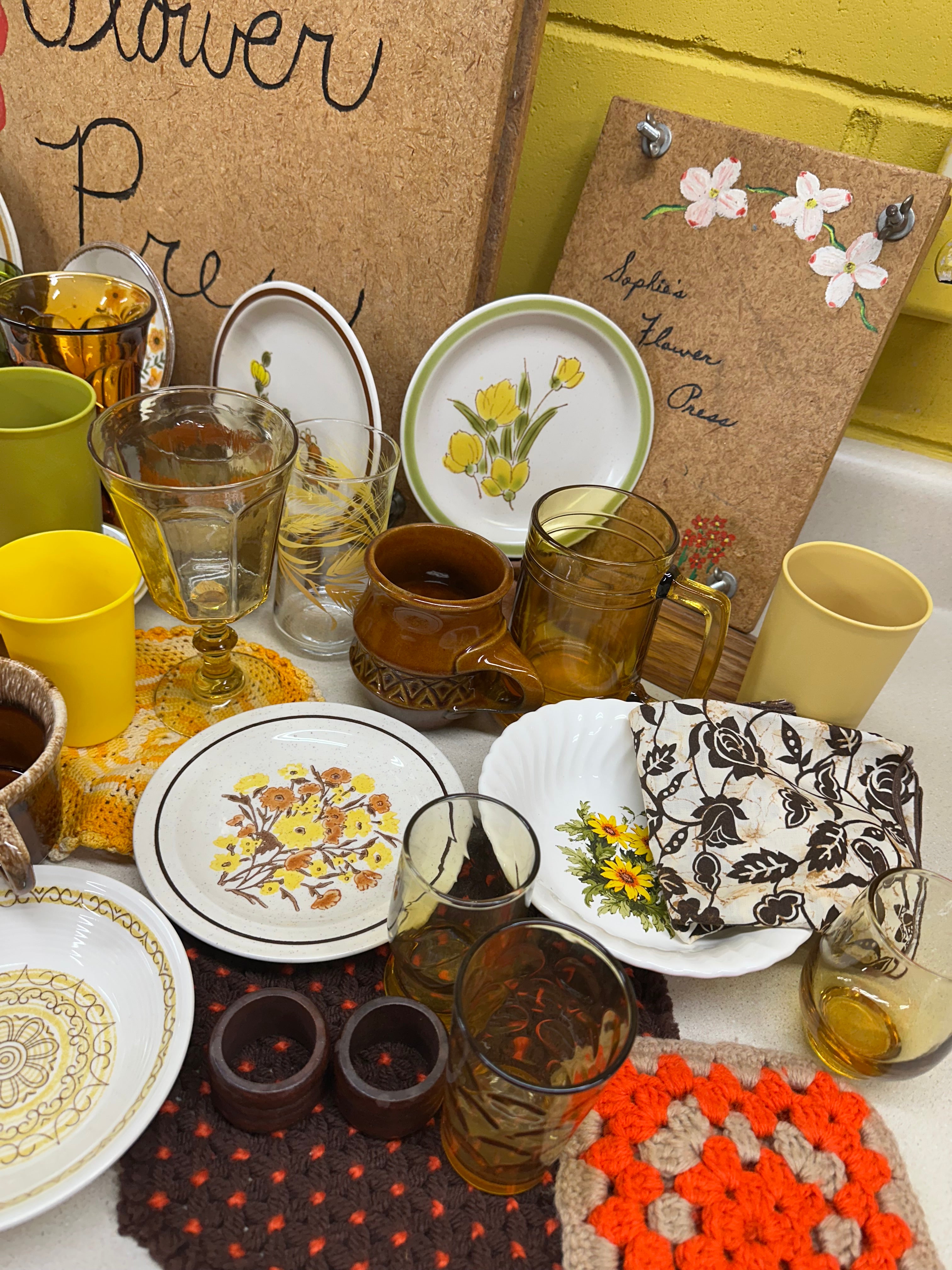 1970's Kitchen Mystery Box: Retro Home Decor, Orange, Yellow, Green, Brown