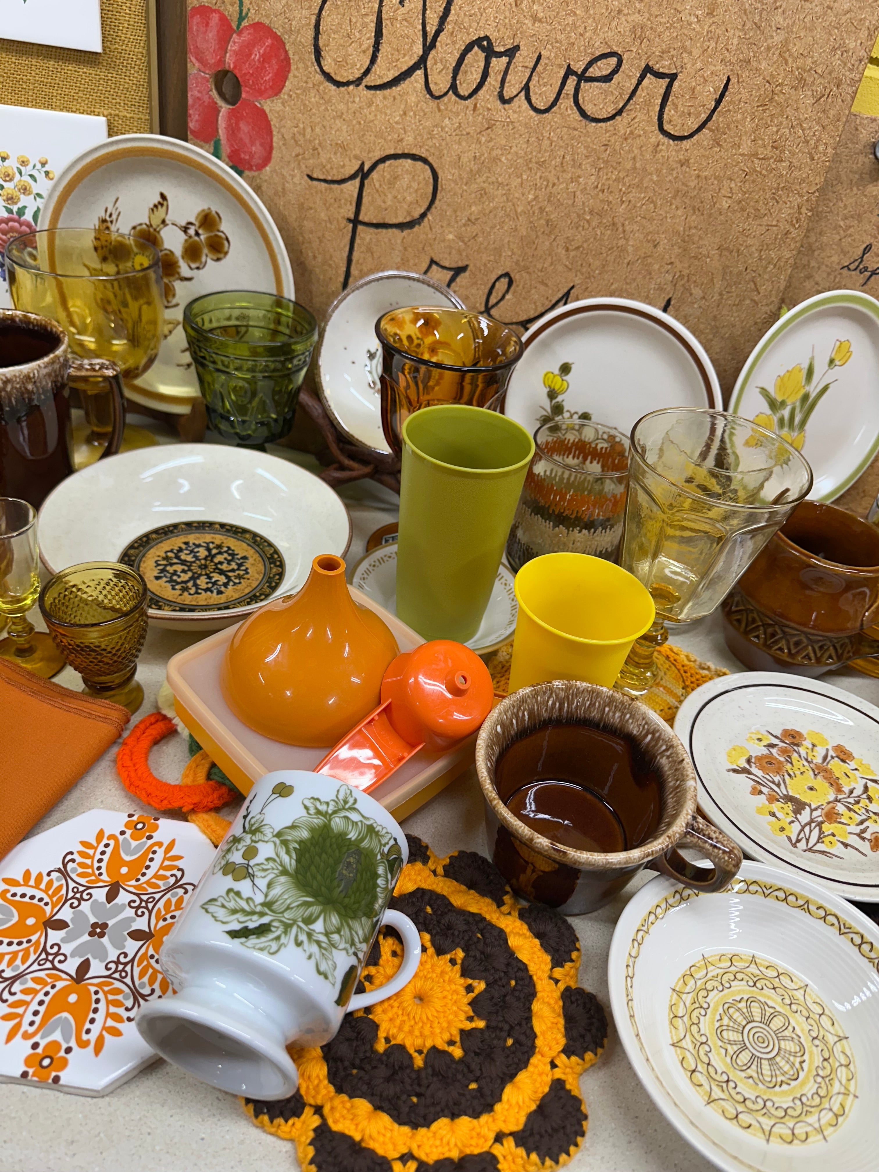 1970's Kitchen Mystery Box: Retro Home Decor, Orange, Yellow, Green, Brown