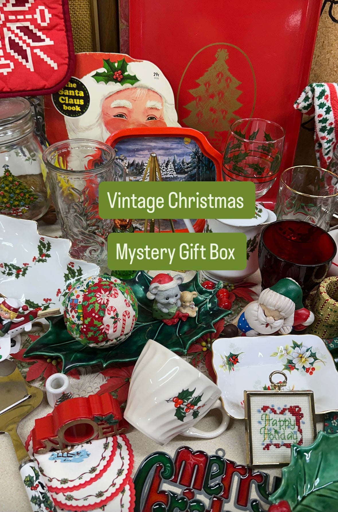 Vintage Christmas Mystery Box: Holiday Decor Surprise