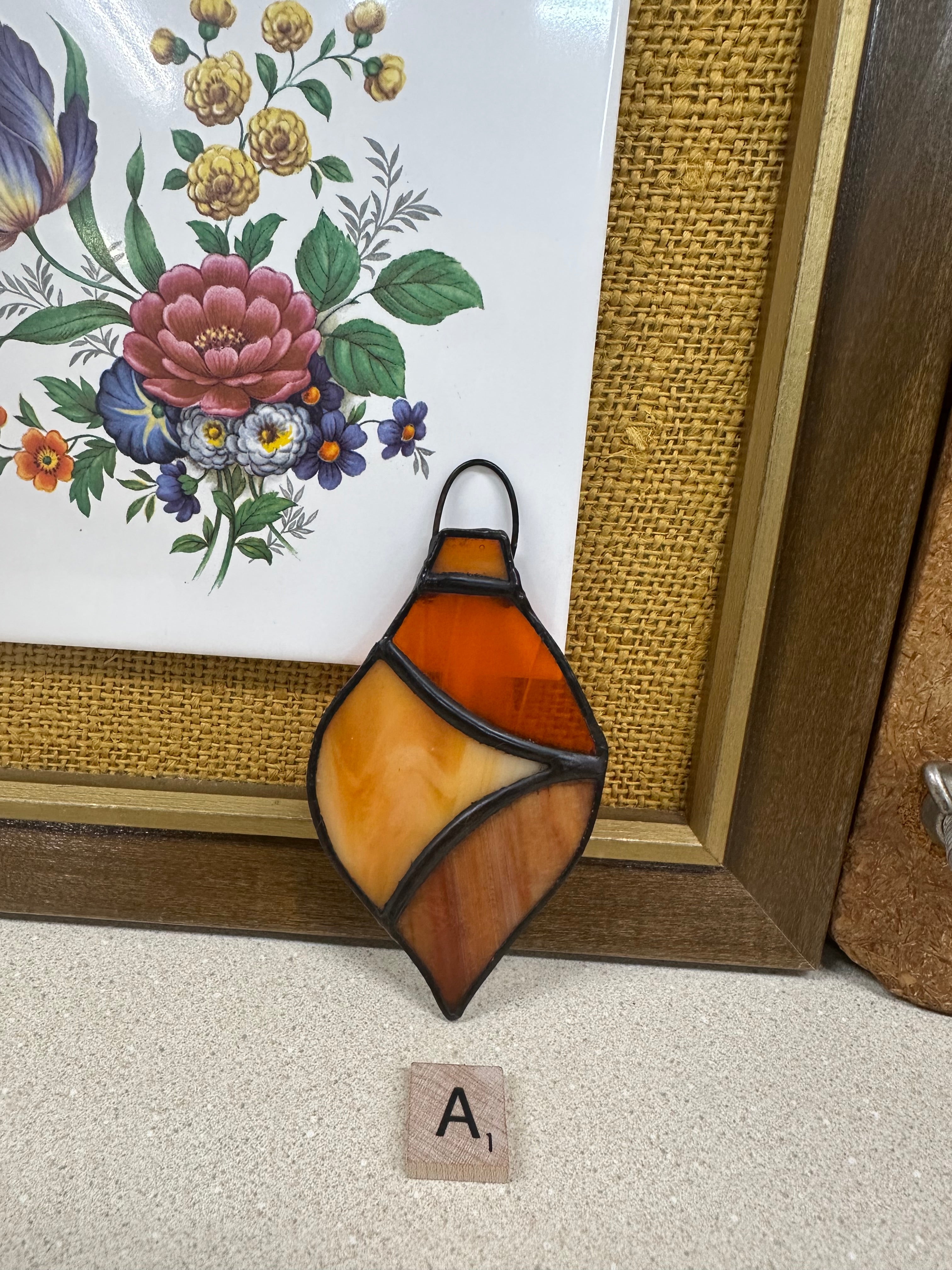 Vintage Stained Glass Christmas Ornament Sun Catcher 70's Vibe: Your Choice