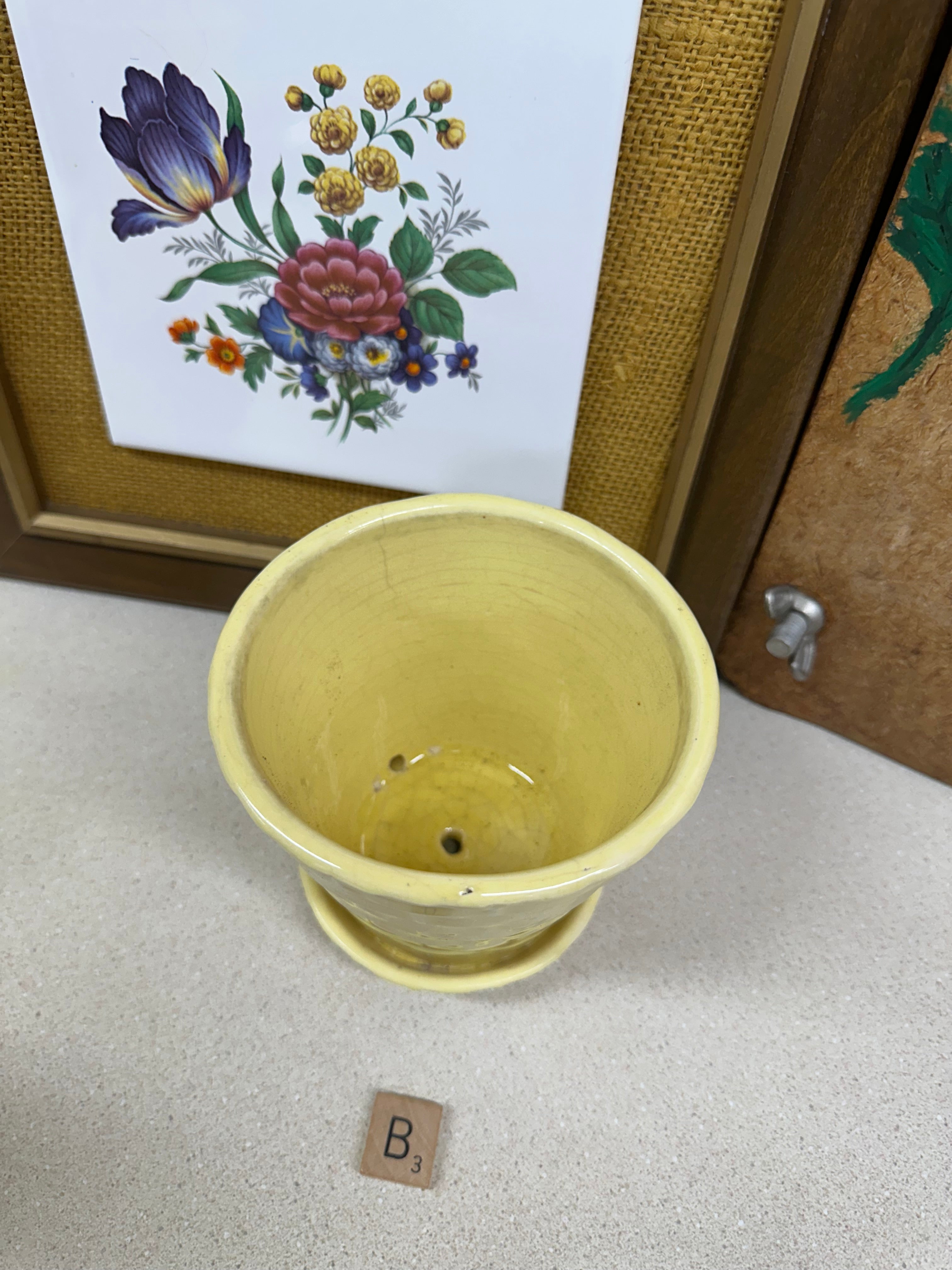 Vintage Planter Vase Yellow Farmhouse Cottagecore Decor: Your Choice