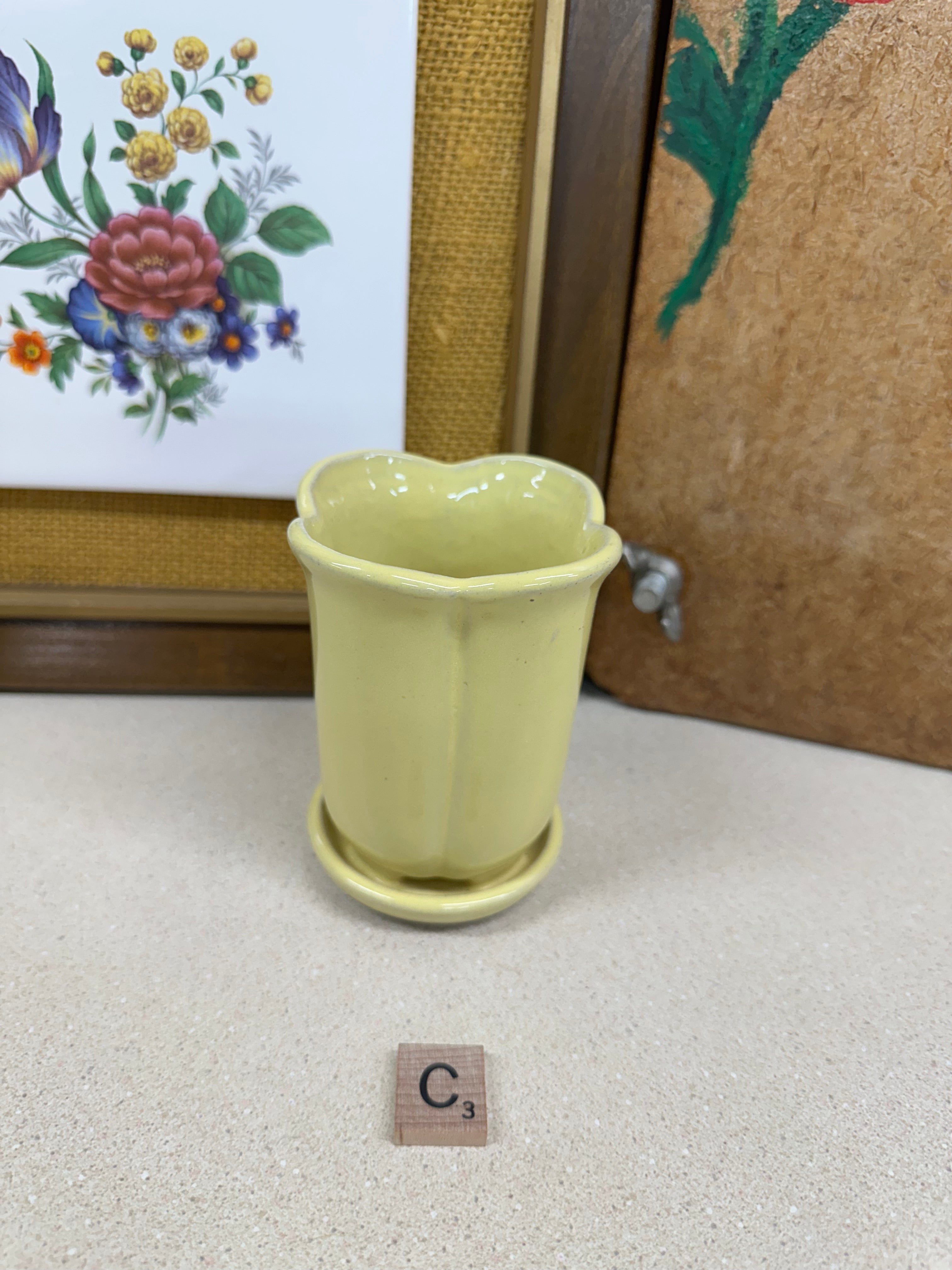 Vintage Planter Vase Yellow Farmhouse Cottagecore Decor: Your Choice