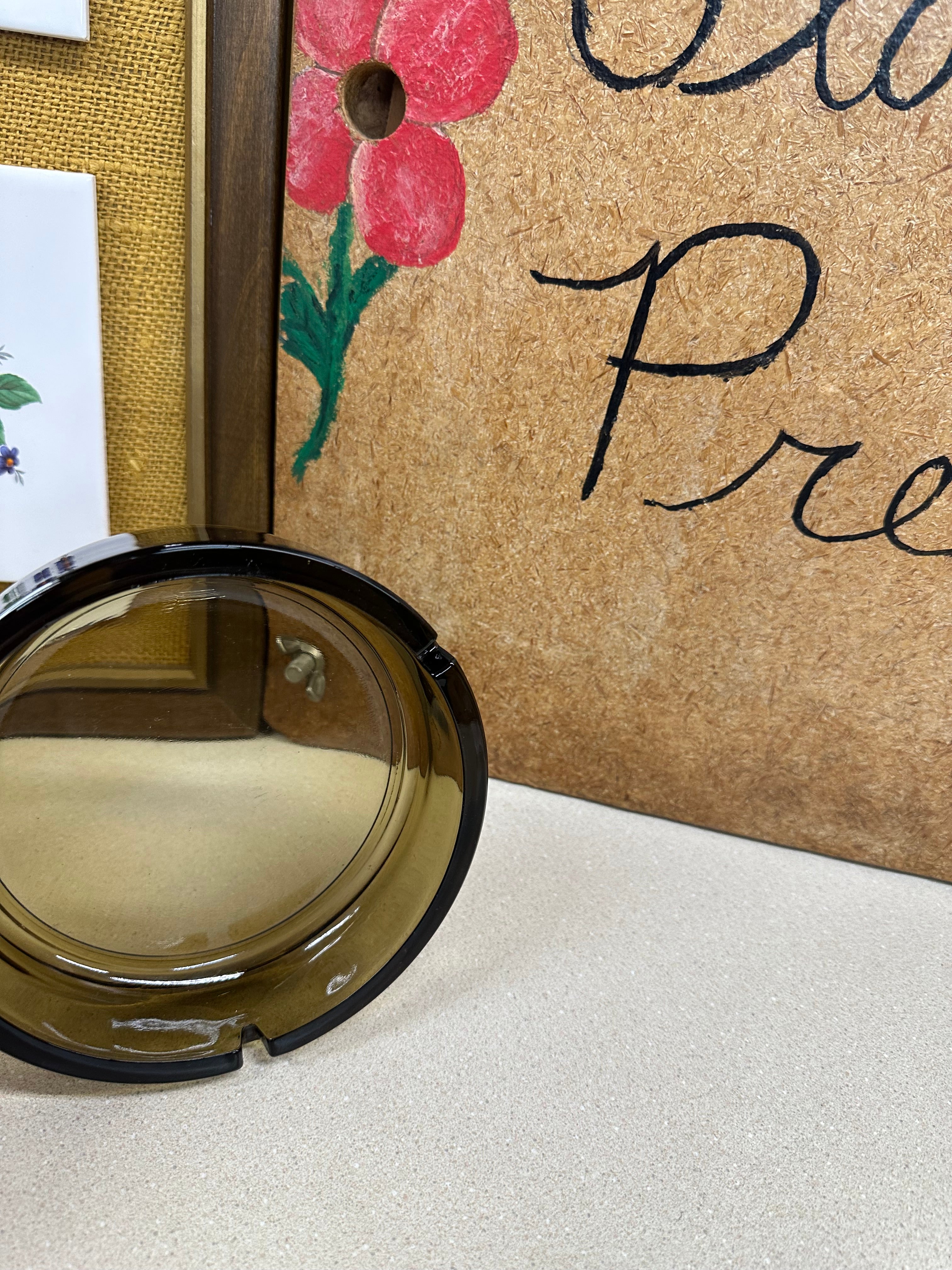 Vintage Brown Glass Ashtray