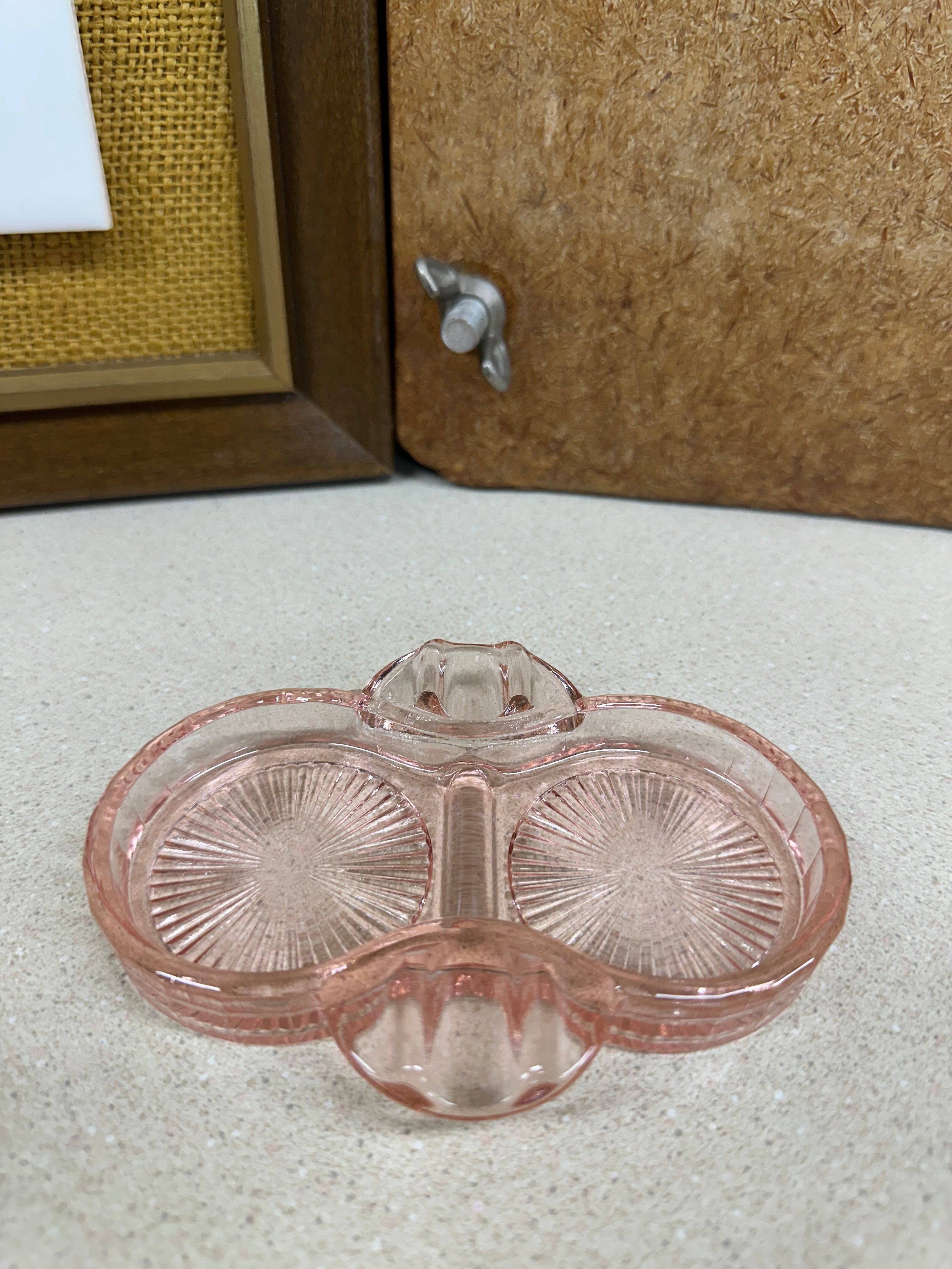 Vintage Glass Ashtray Pink