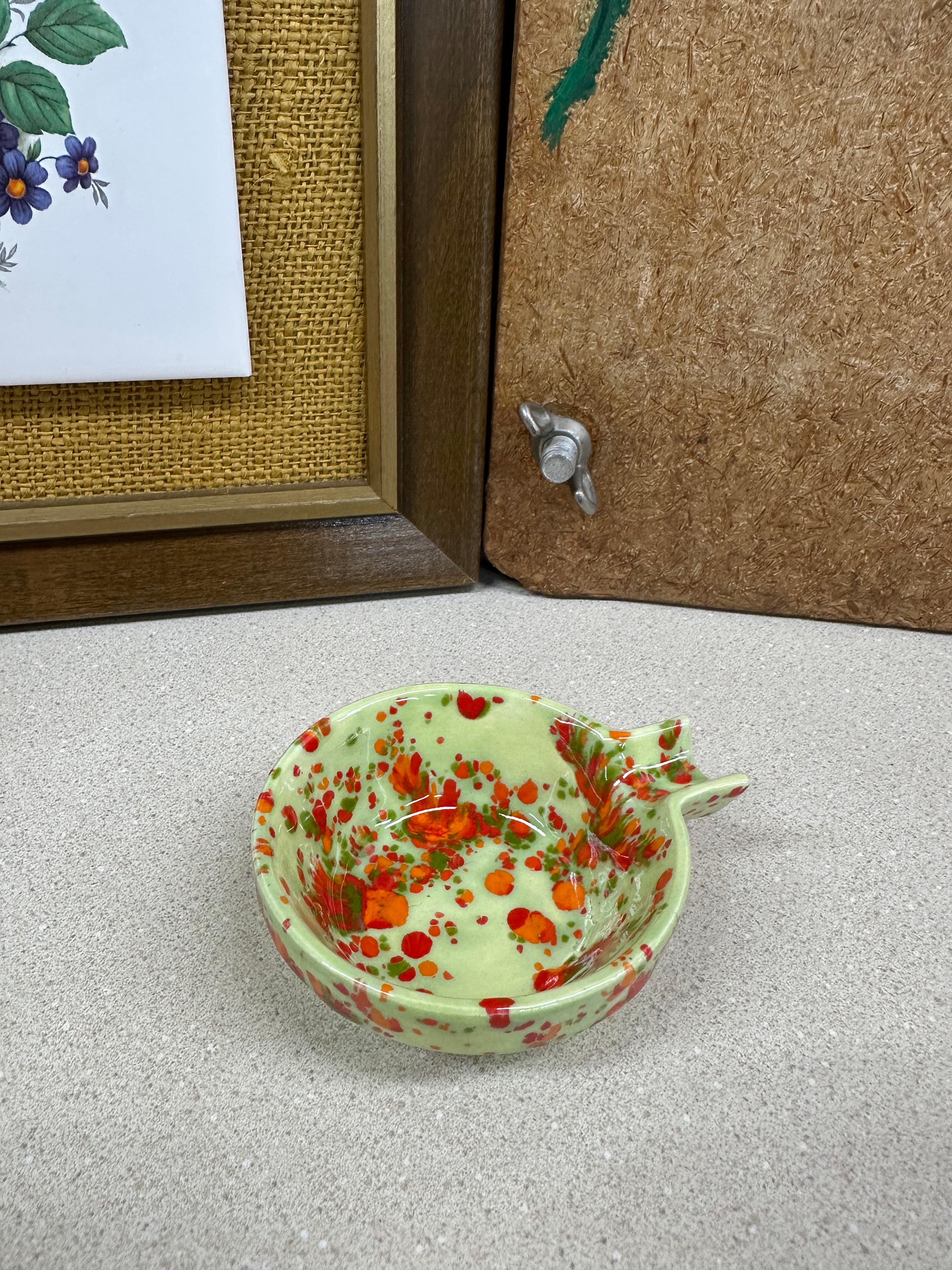 Vintage Glass Ashtray Speckled Retro