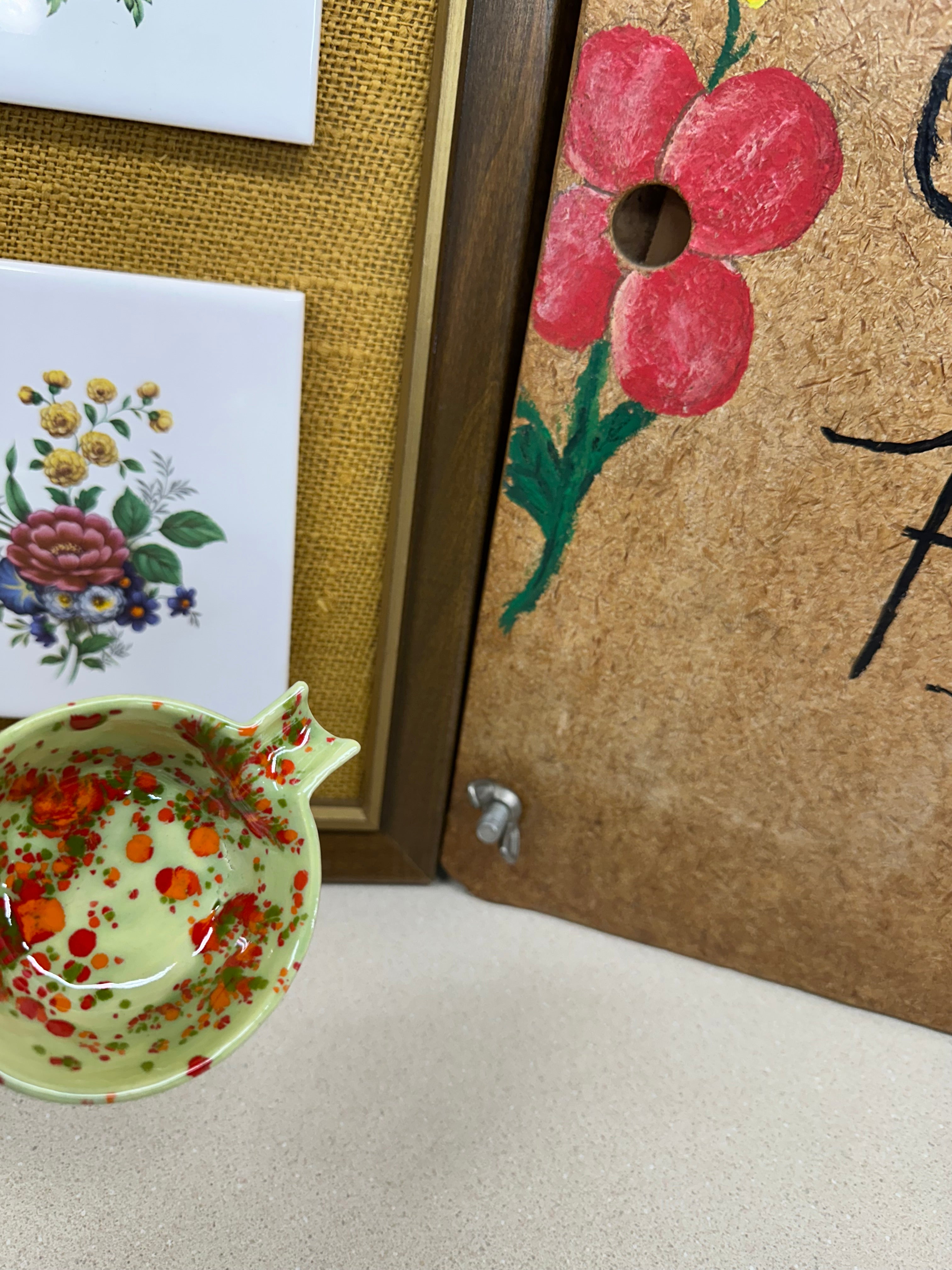 Vintage Glass Ashtray Speckled Retro