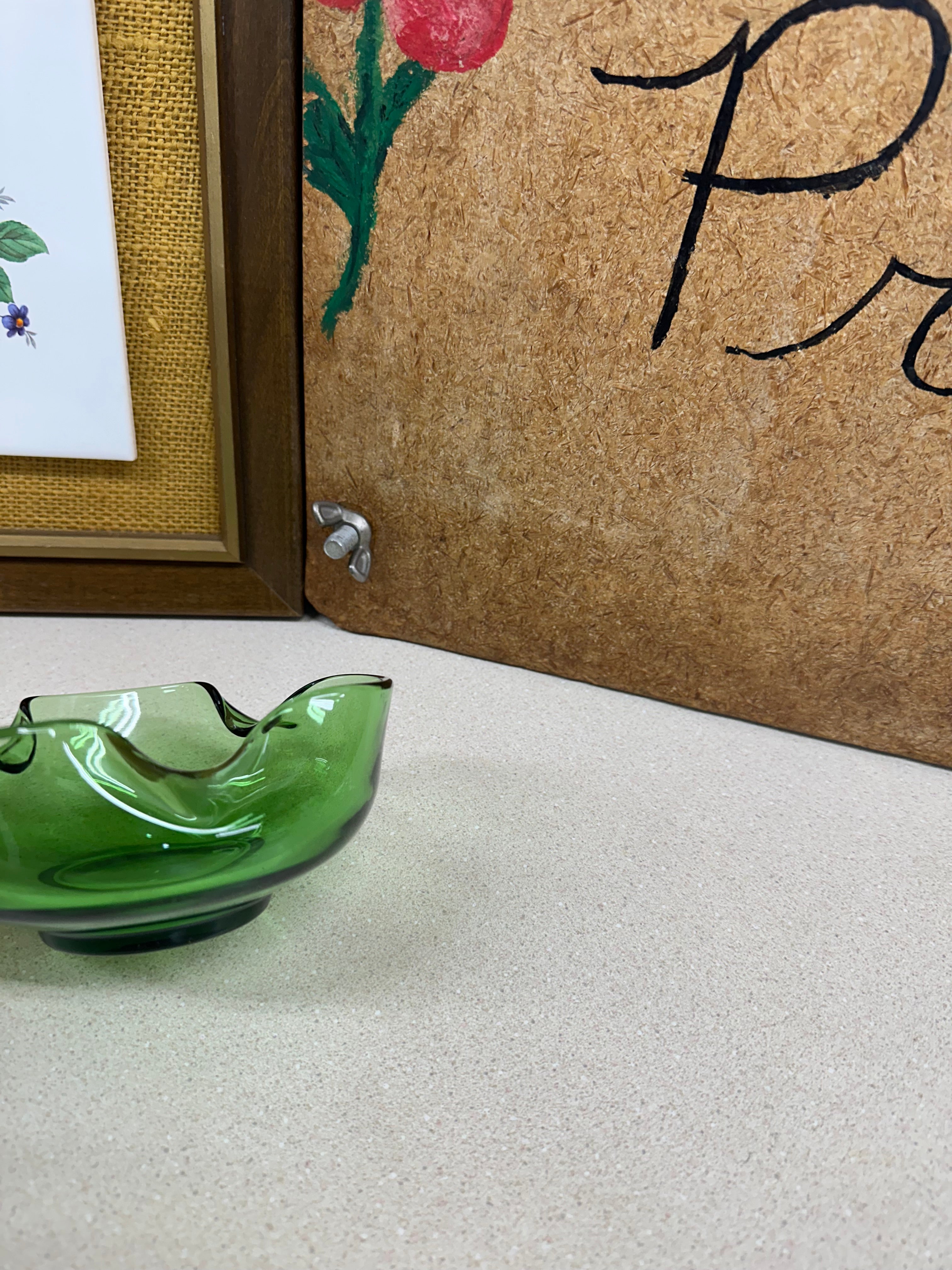 Vintage Bowl Green Glass Small Serving Bowl Tablescape Decor