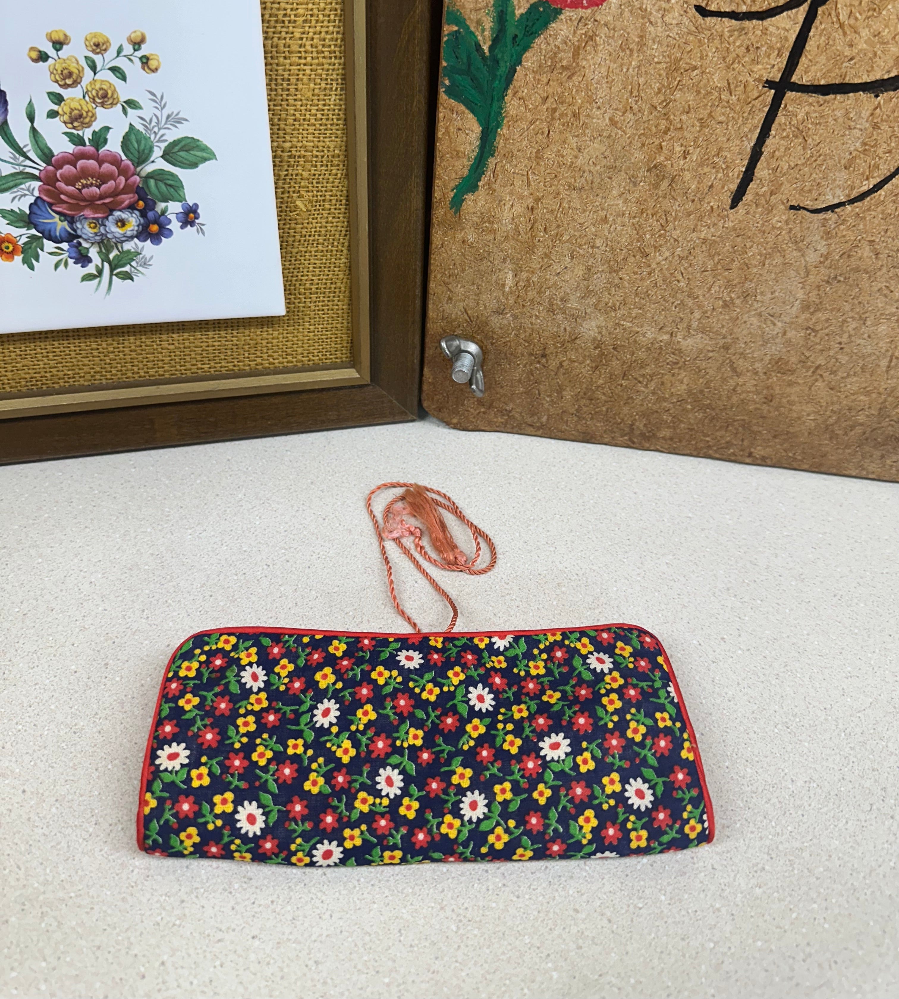 Vintage Jewelry Bag Accessory Storage Sewing Pouch Retro Flowers