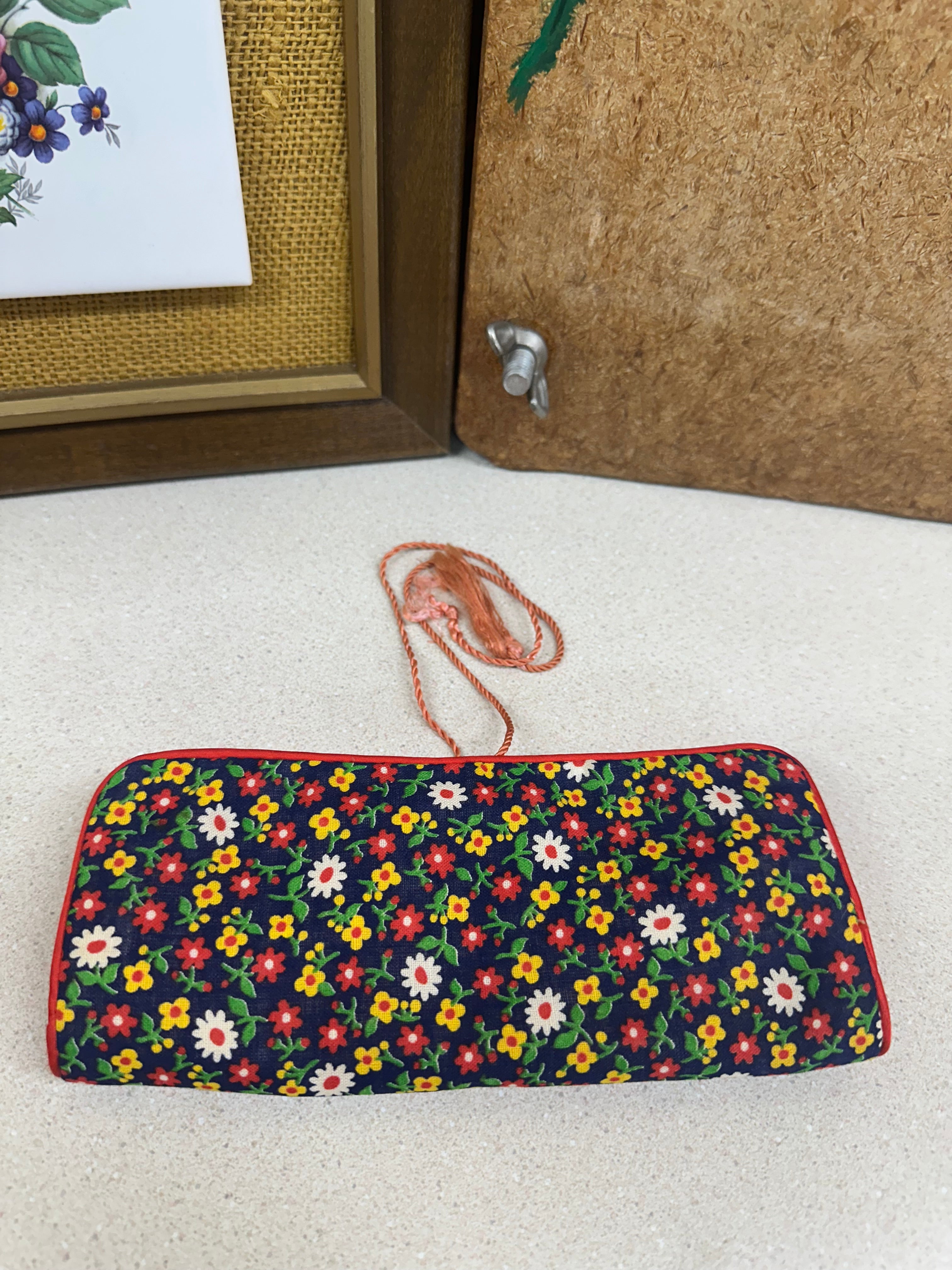 Vintage Jewelry Bag Accessory Storage Sewing Pouch Retro Flowers