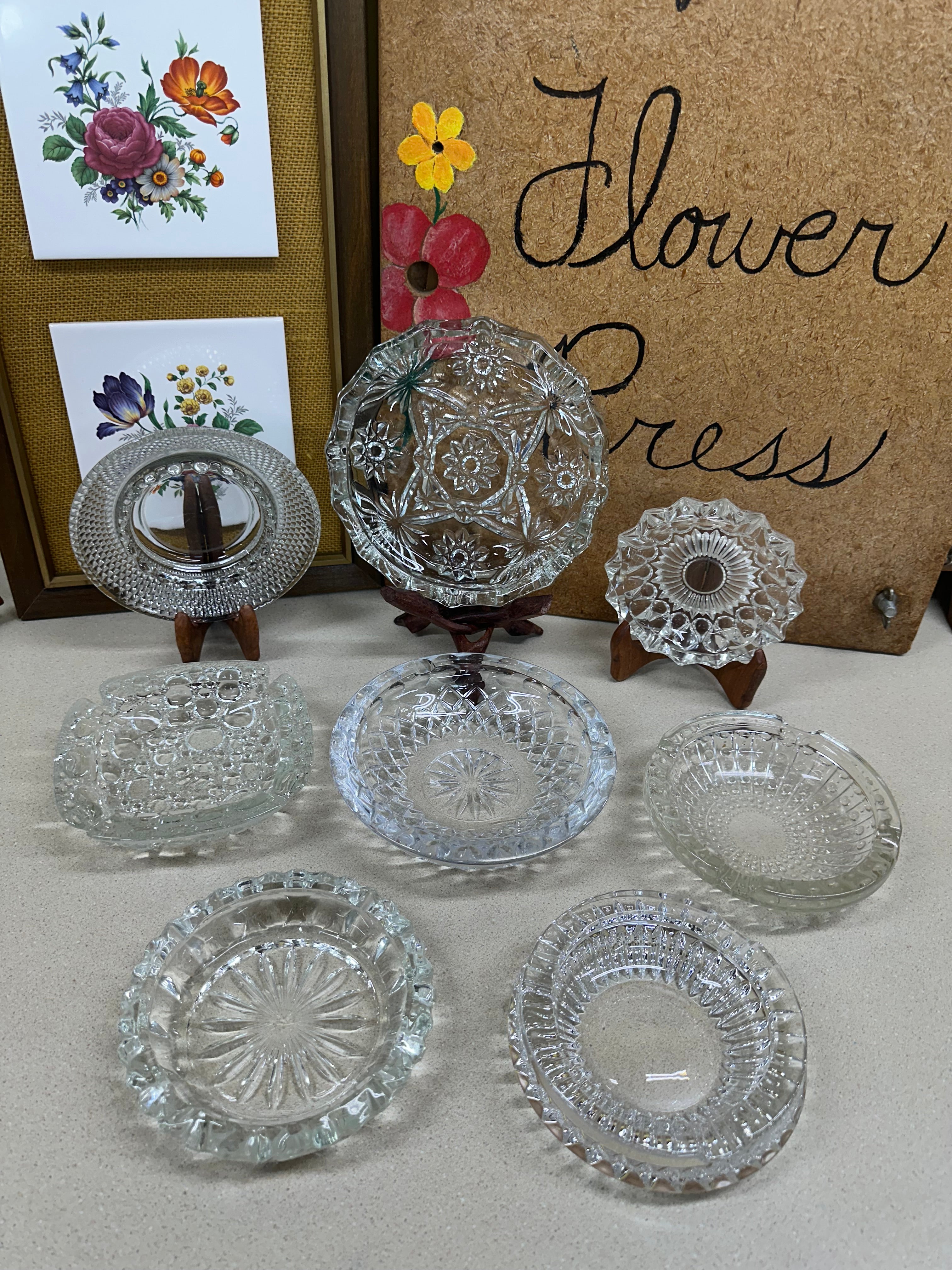 Vintage Ashtrays Clear Glass Ashtray Cigar Bar Wedding Decor Midcentury Trinket Dishes: Your Choice