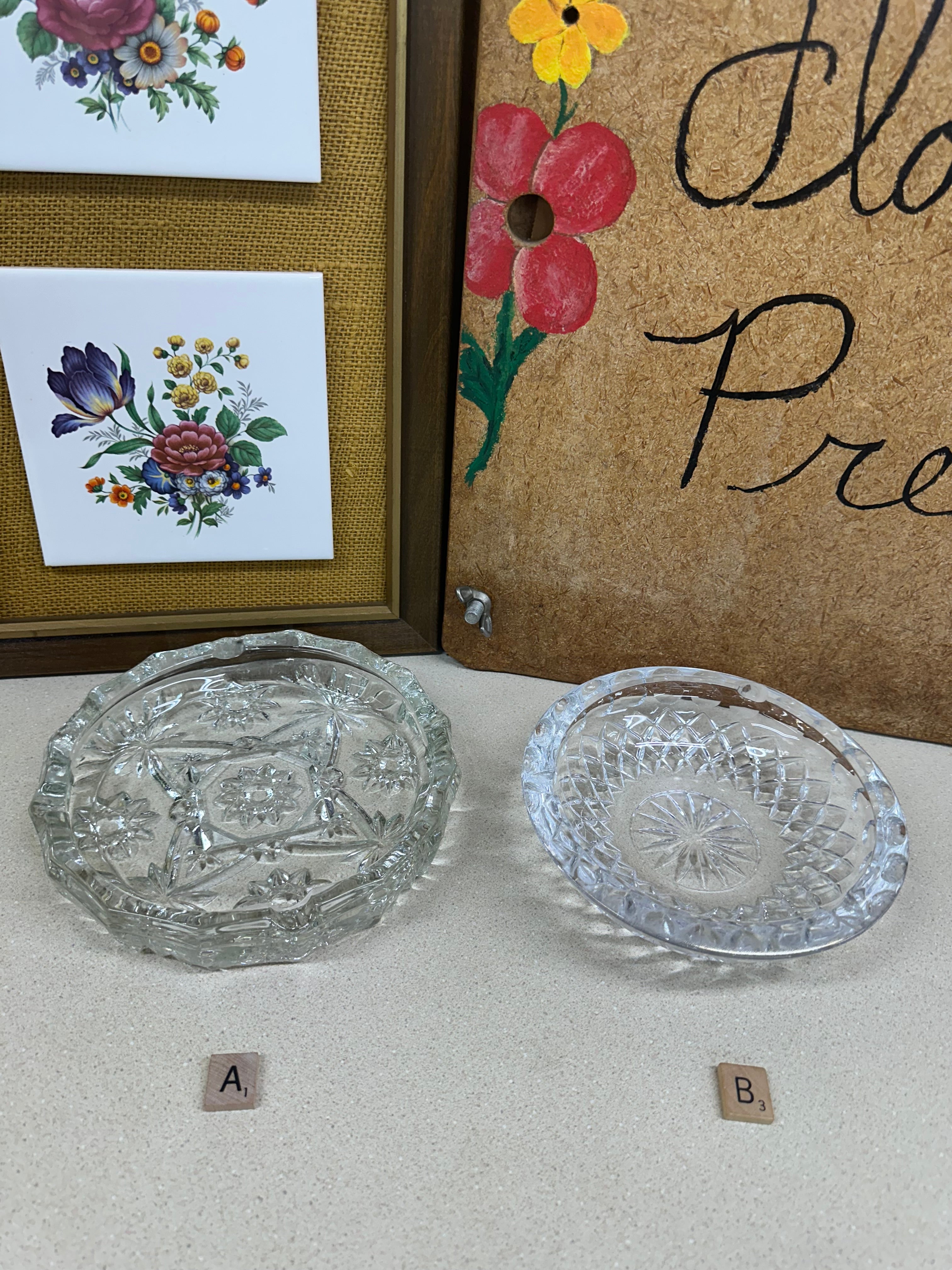 Vintage Ashtrays Clear Glass Ashtray Cigar Bar Wedding Decor Midcentury Trinket Dishes: Your Choice