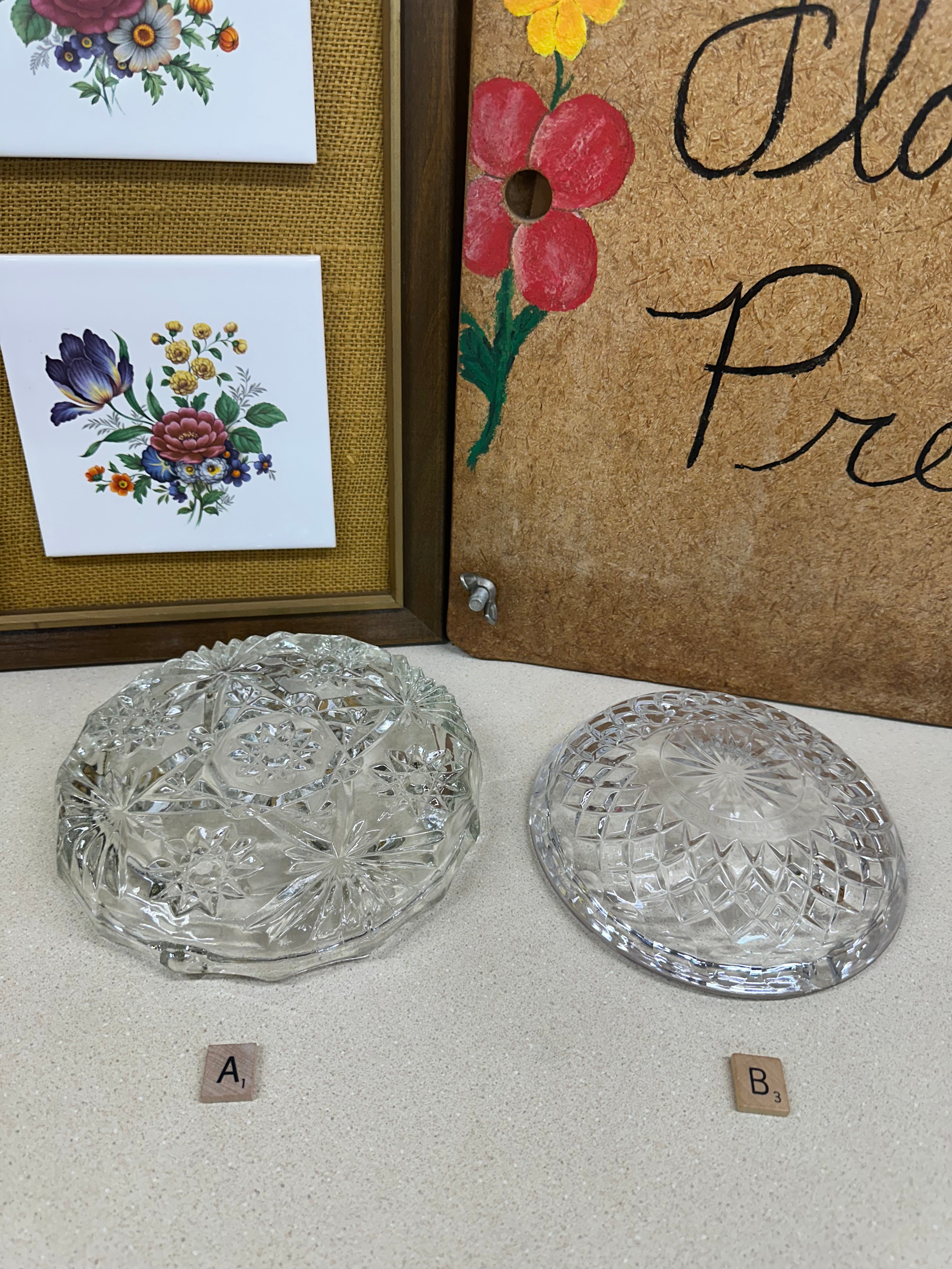 Vintage Ashtrays Clear Glass Ashtray Cigar Bar Wedding Decor Midcentury Trinket Dishes: Your Choice