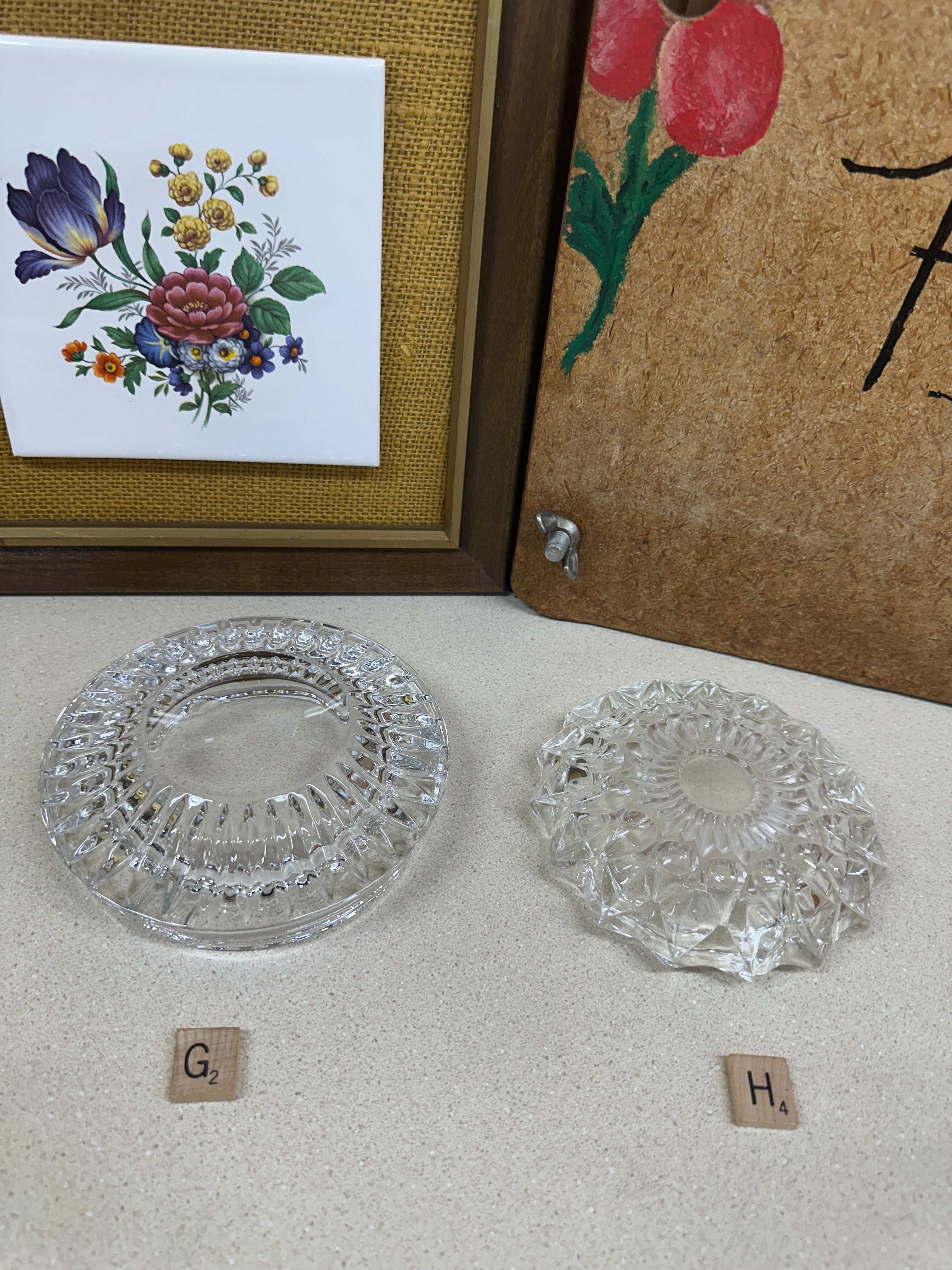 Vintage Ashtrays Clear Glass Ashtray Cigar Bar Wedding Decor Midcentury Trinket Dishes: Your Choice