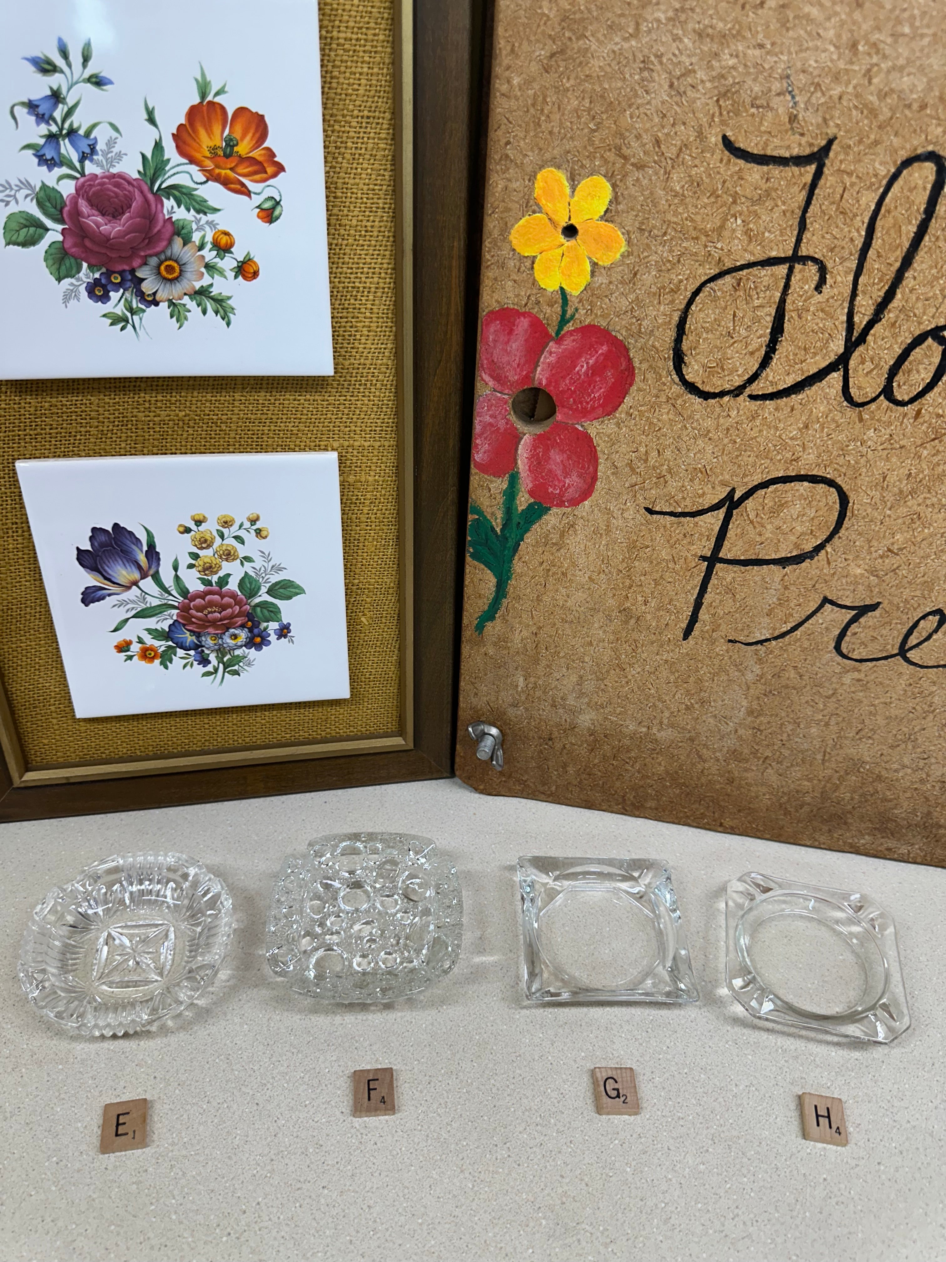 Vintage Ashtrays Clear Glass Ashtray Cigar Bar Wedding Decor Midcentury Trinket Dishes: Your Choice