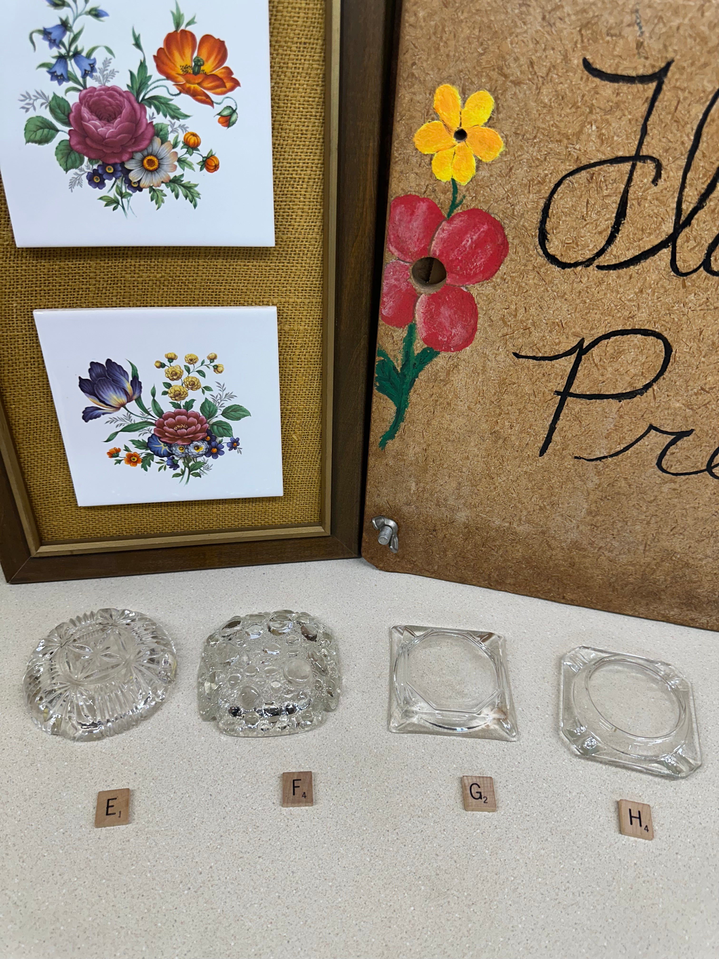 Vintage Ashtrays Clear Glass Ashtray Cigar Bar Wedding Decor Midcentury Trinket Dishes: Your Choice