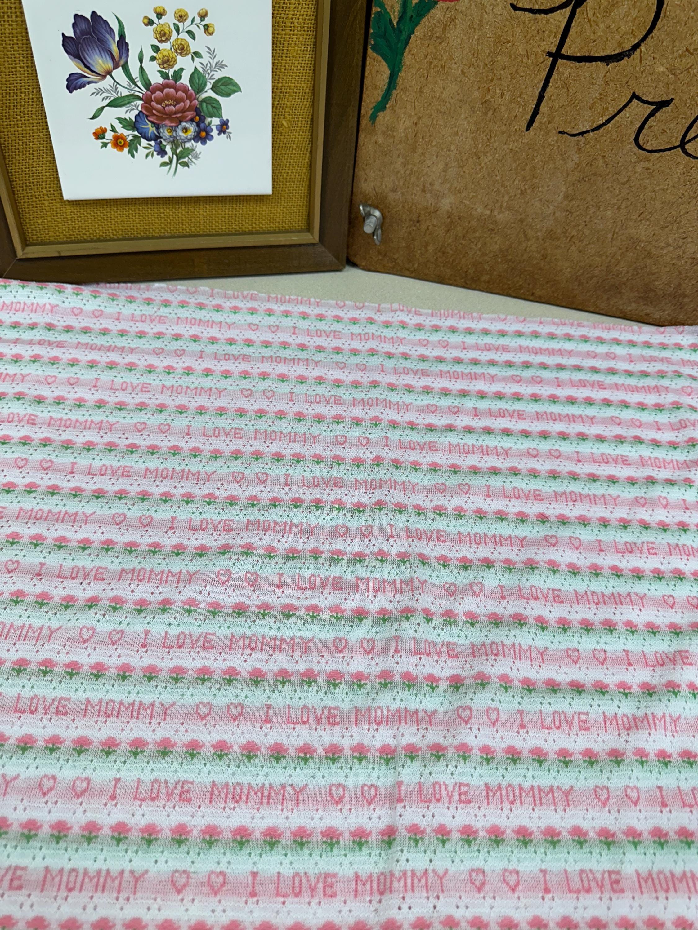 Vintage Floral Fabric: Semi Sheer Pink & Green Textiles