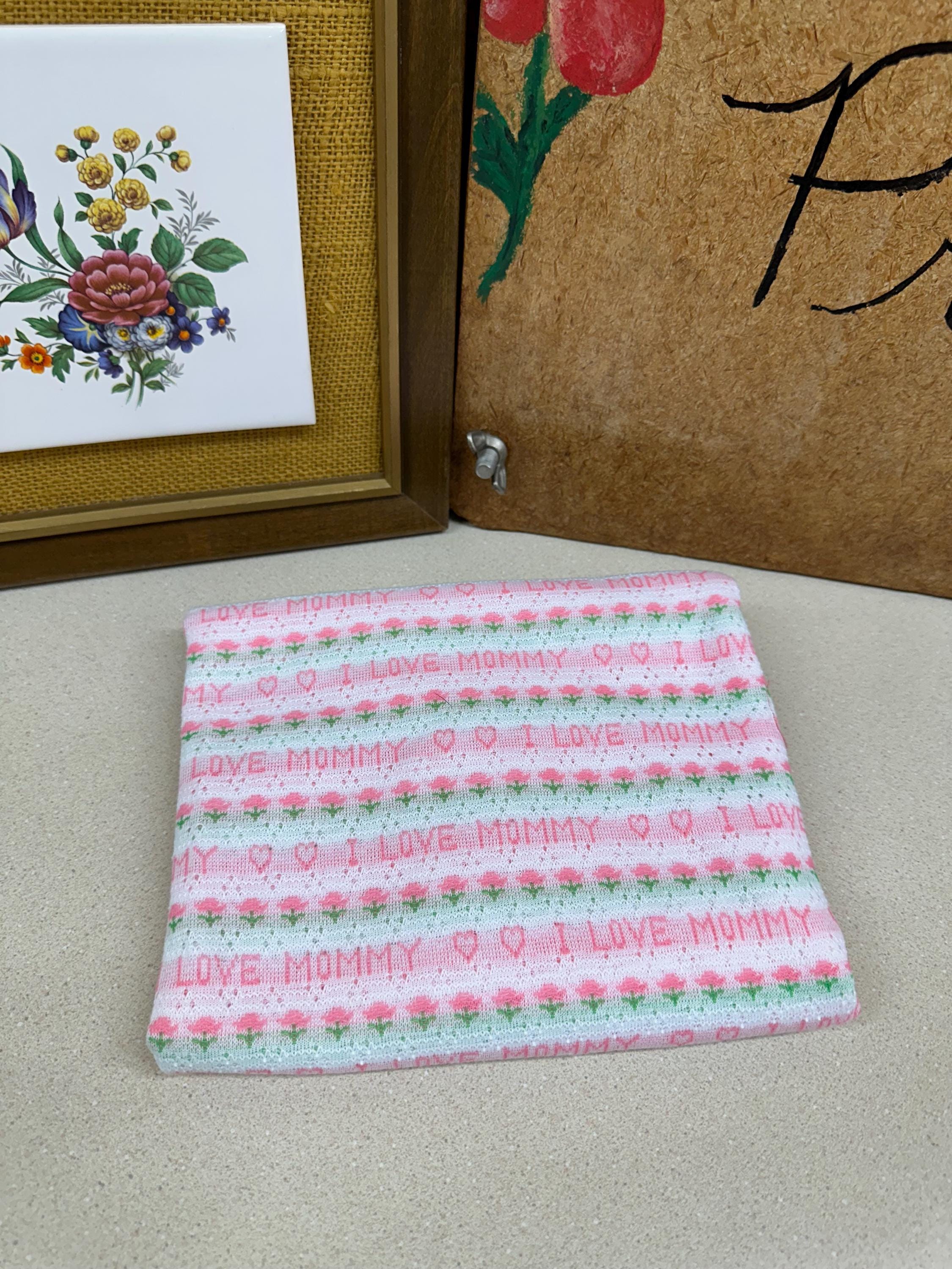 Vintage Floral Fabric: Semi Sheer Pink & Green Textiles