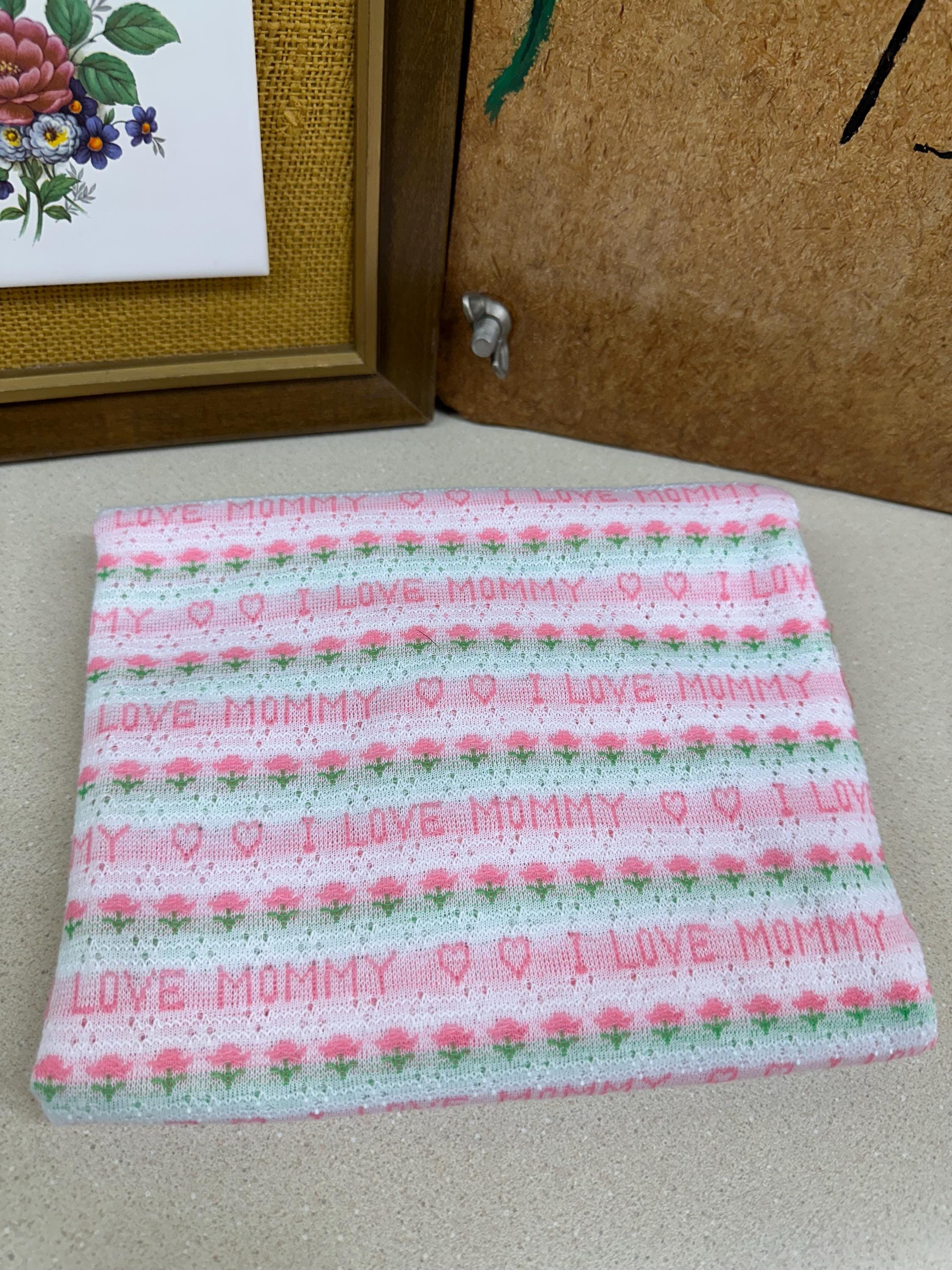 Vintage Floral Fabric: Semi Sheer Pink & Green Textiles