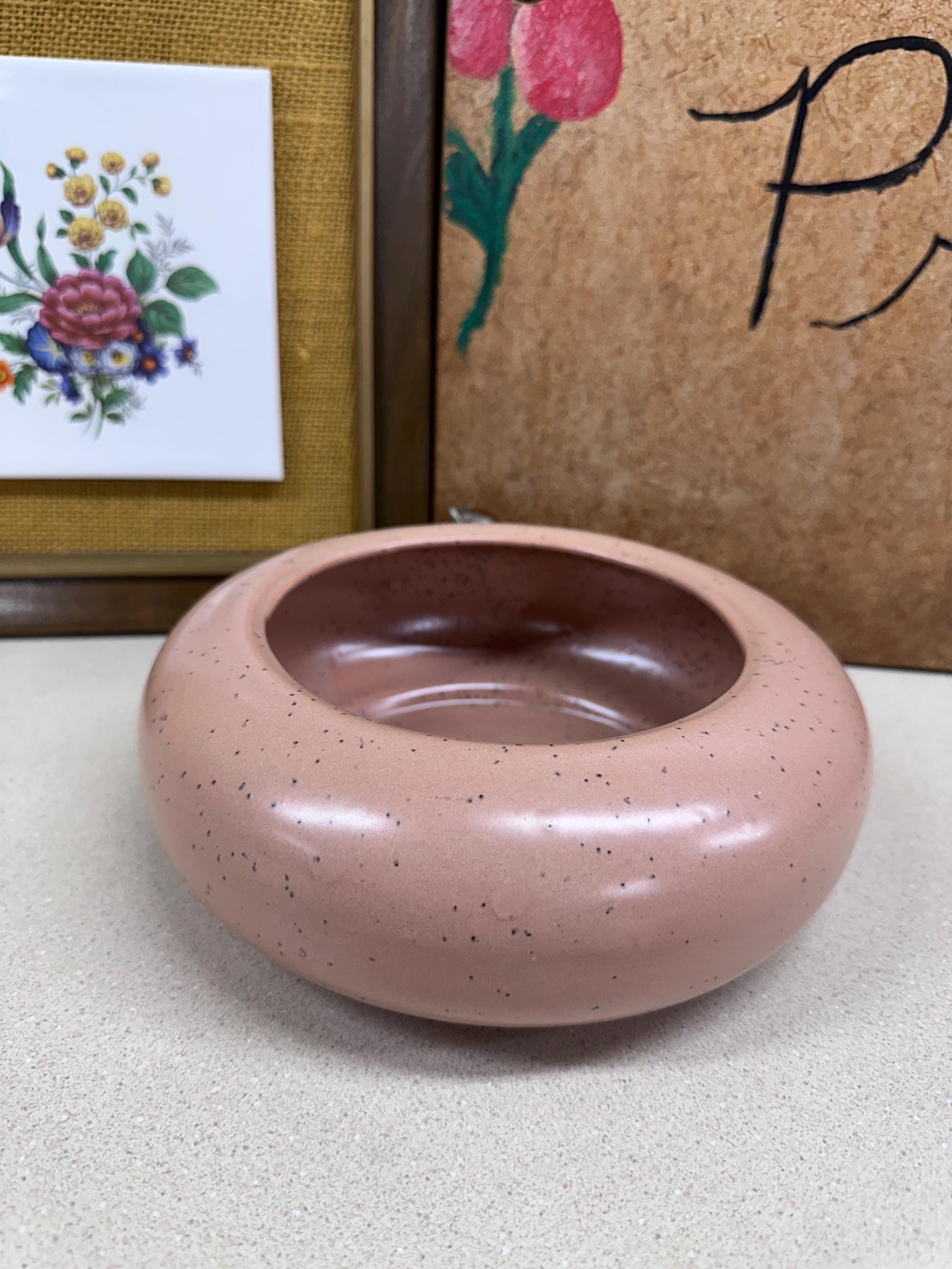 Vintage Planter Pot Succulent Container Dish Garden Storage Retro Decor Pink Speckled