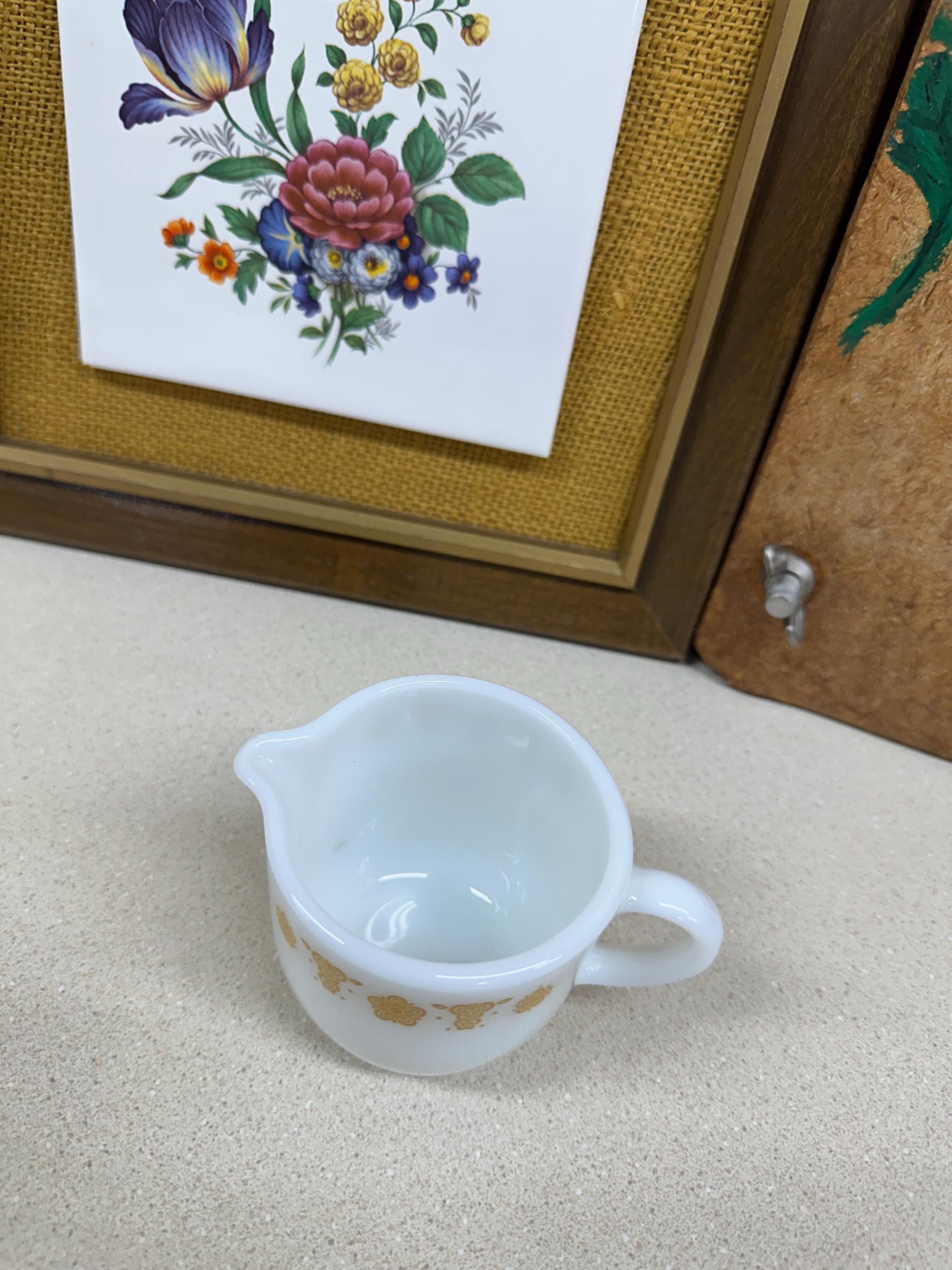 Vintage Pyrex Butterfly Gold Creamer: USA Fall Kitchen Decor