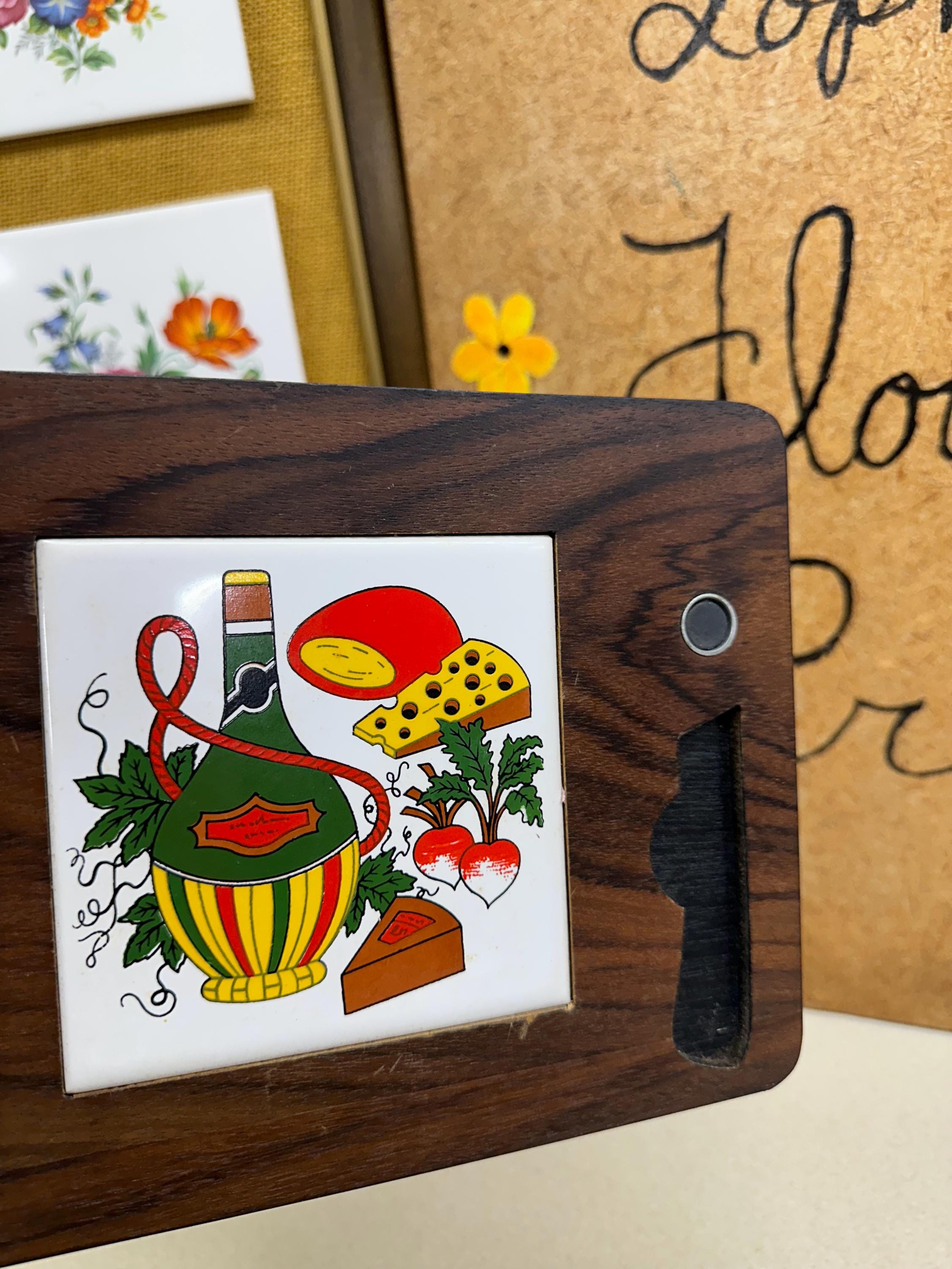 Vintage Wooden Trivet Cheese & Crackers Board Serving Tray Retro Kitchen Decor Charcuterie Board Japan