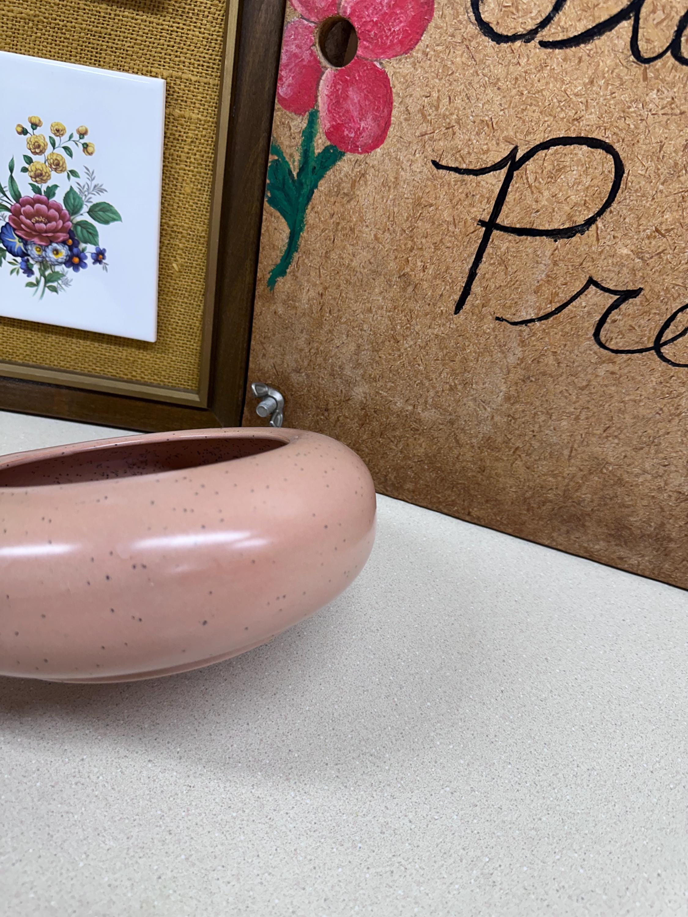 Vintage Planter Pot Succulent Container Dish Garden Storage Retro Decor Pink Speckled