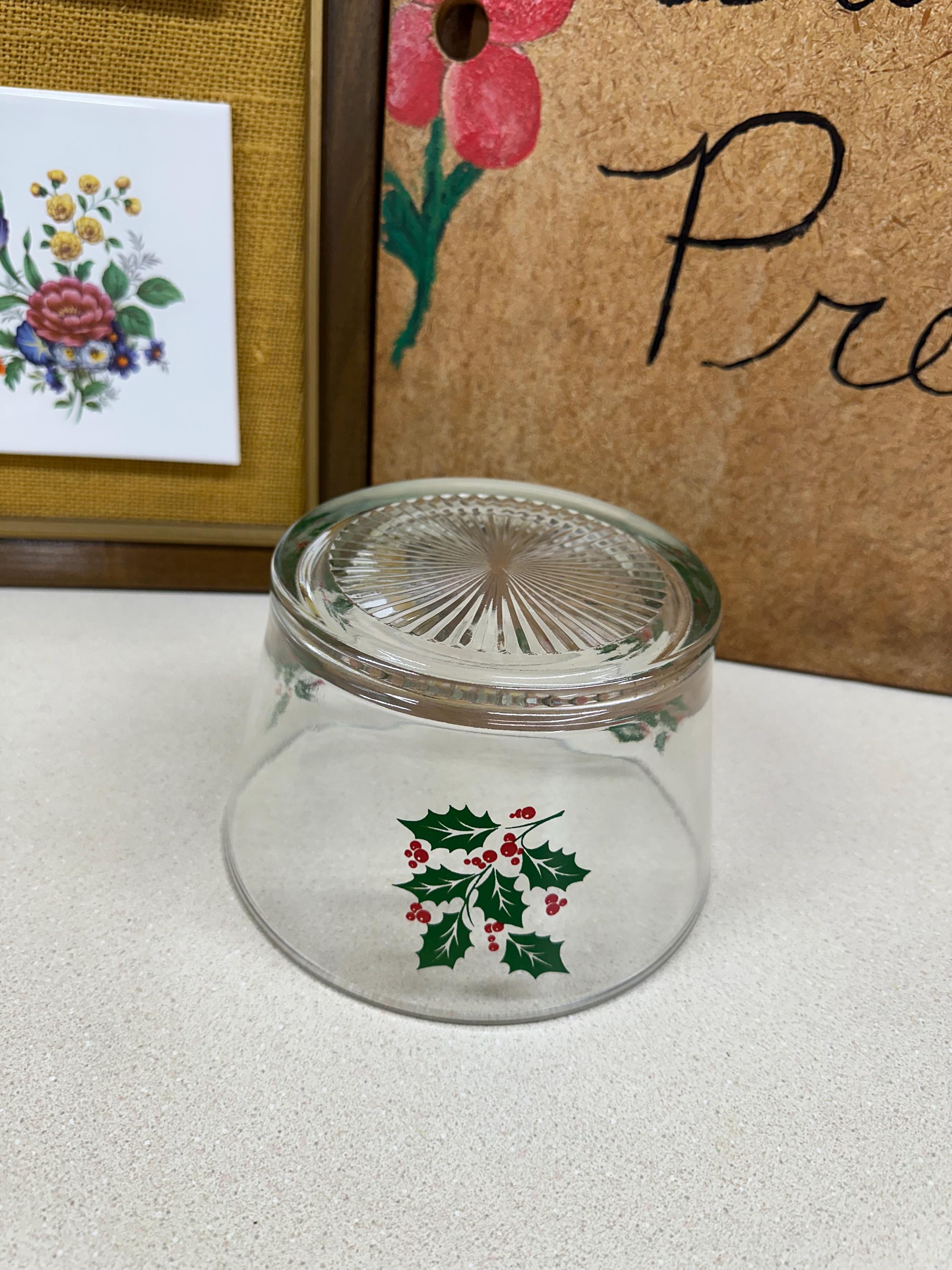 Vintage Ice Bucket Holly Berries Christmas Decor Holiday Decor Barware USA