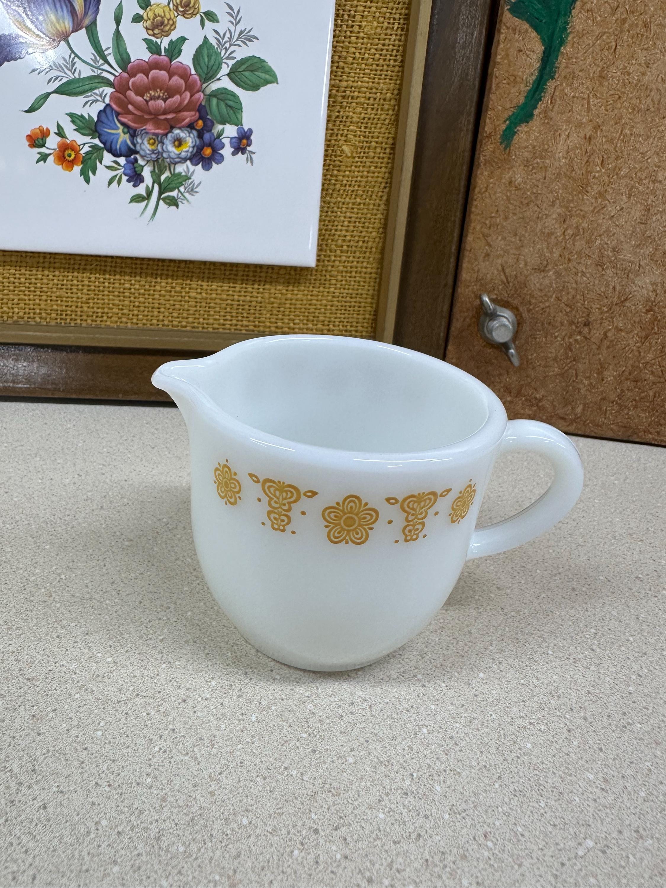 Vintage Pyrex Butterfly Gold Creamer: USA Fall Kitchen Decor